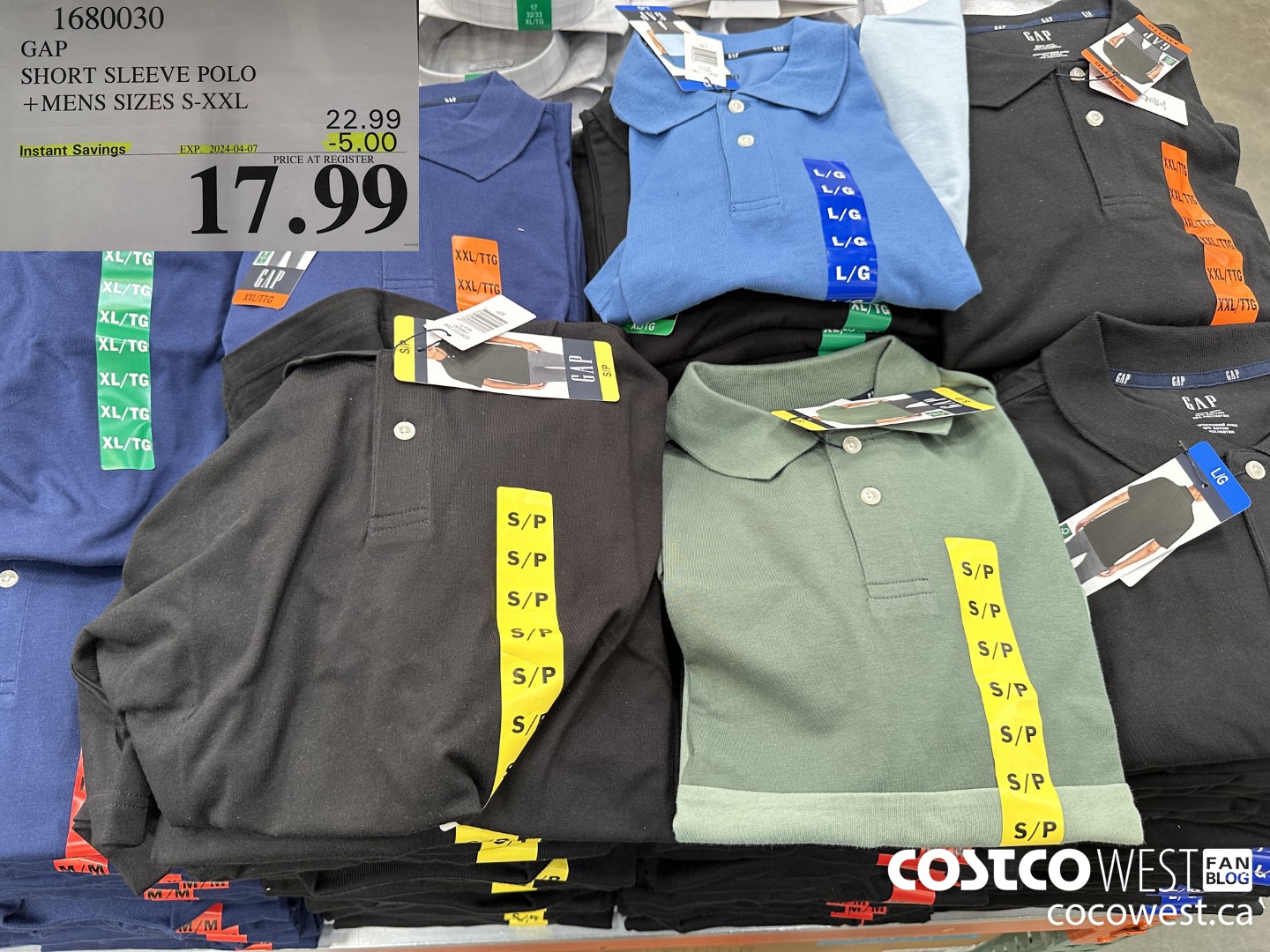 1680030 GAP SHORT SLEEVE POLO MENS SIZES S-XXL ($5.00 INSTANT SAVINGS EXPIRES ON 2024-04-07) $17.99