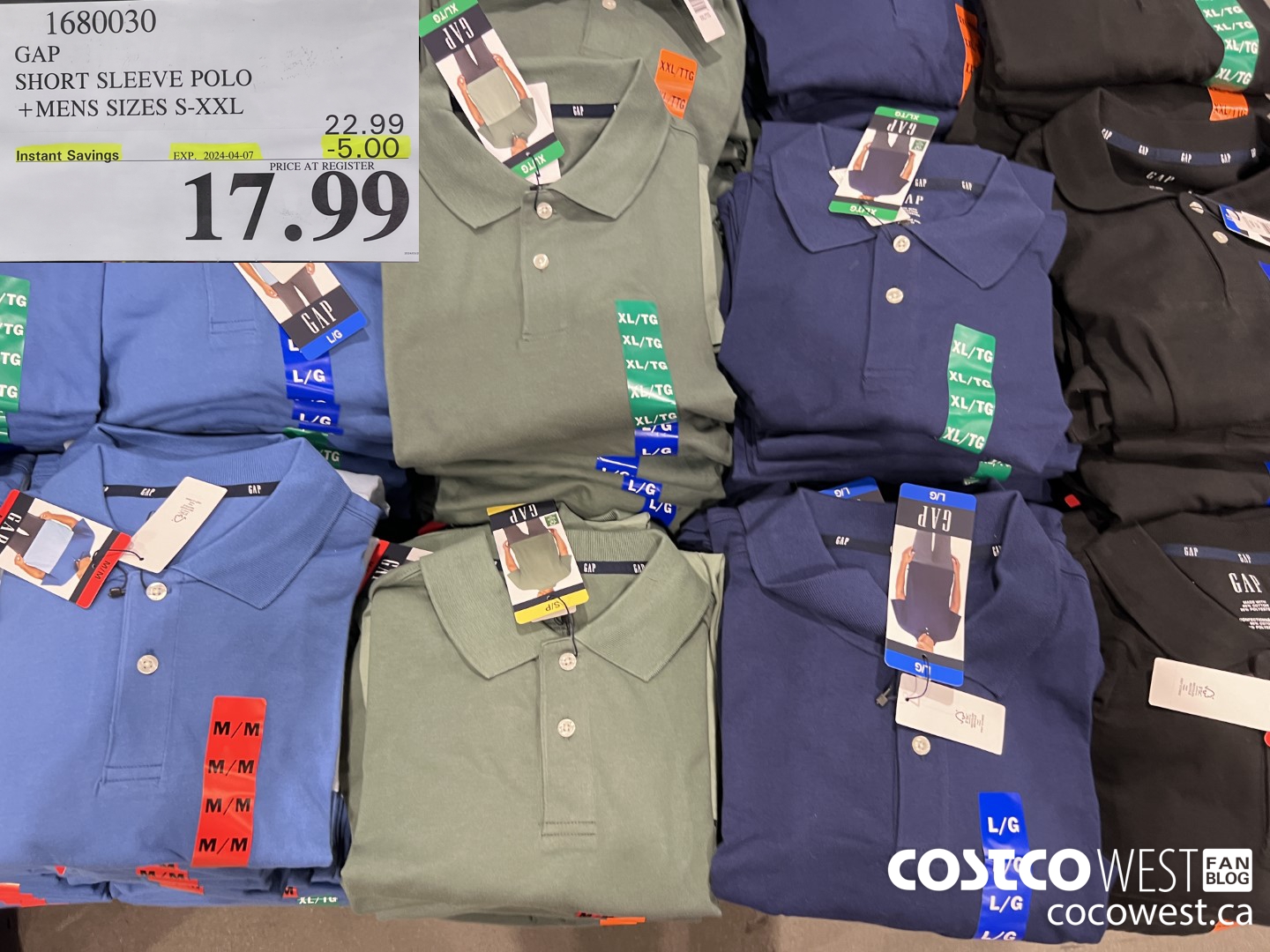 1680030 GAP SHORT SLEEVE POLO MENS SIZES S-XXL ($5.00 INSTANT SAVINGS EXPIRES ON 2024-04-07) $17.99