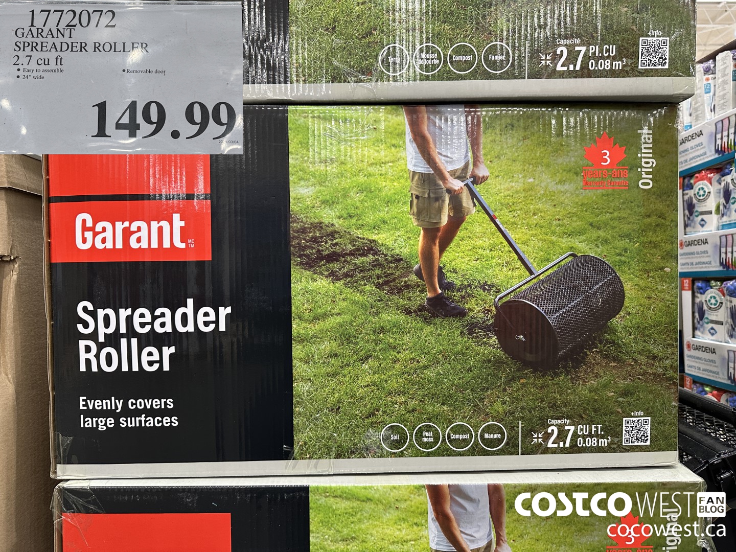 1772072 GARANT SPREADER ROLLER 2.7 CU FT $149.99