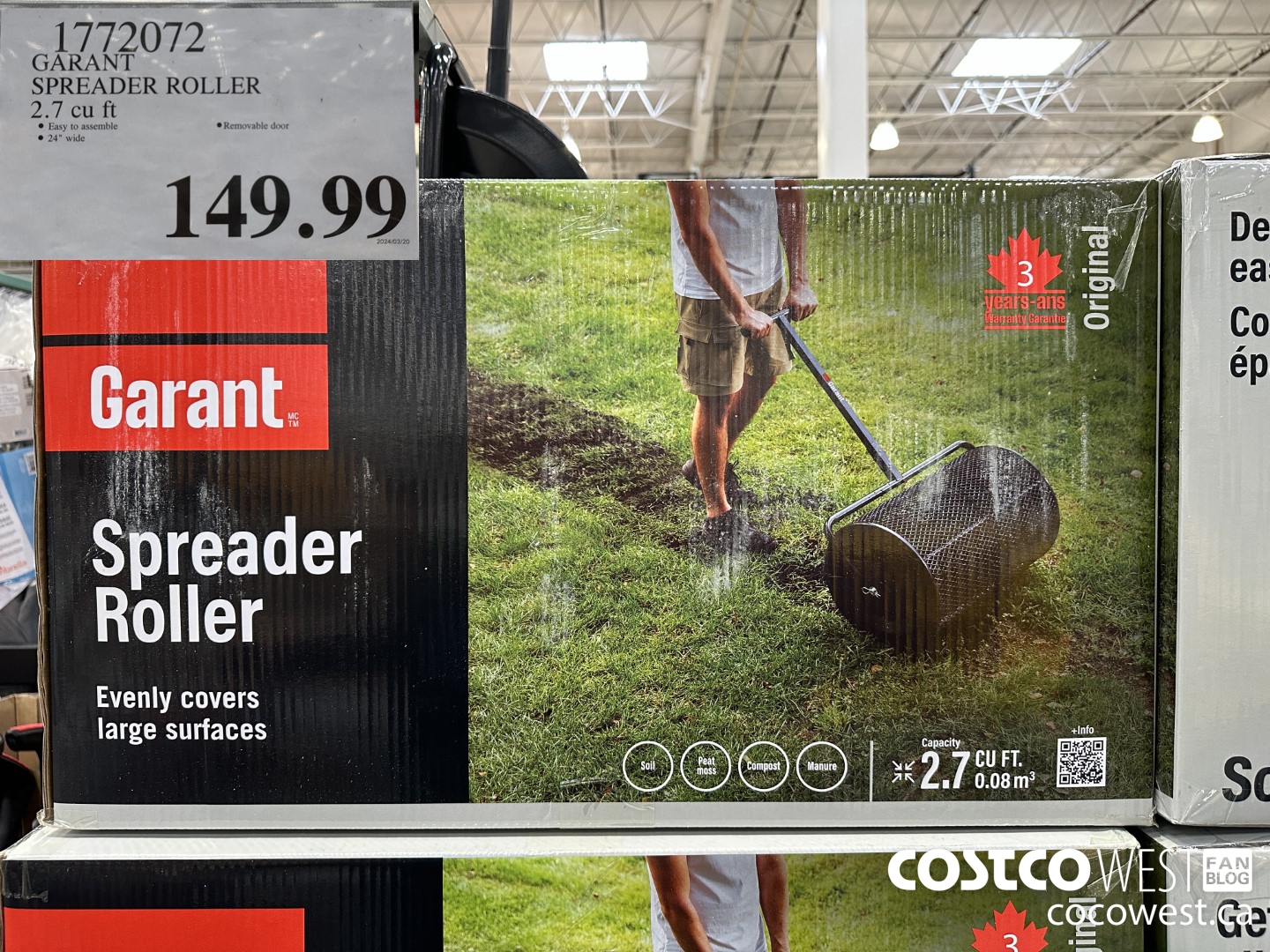 1772072 GARANT SPREADER ROLLER 2.7 CU FT $149.99