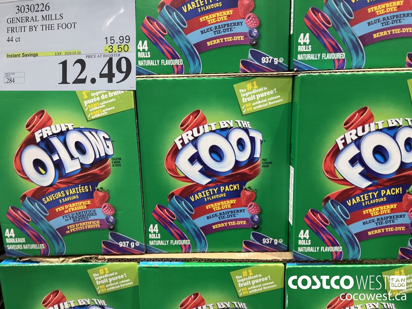 3030226 GENERAL MILLS FRUIT BY THE FOOT 44 ct ($3.50 INSTANT SAVINGS EXPIRES ON 2024-03-24) $12.49