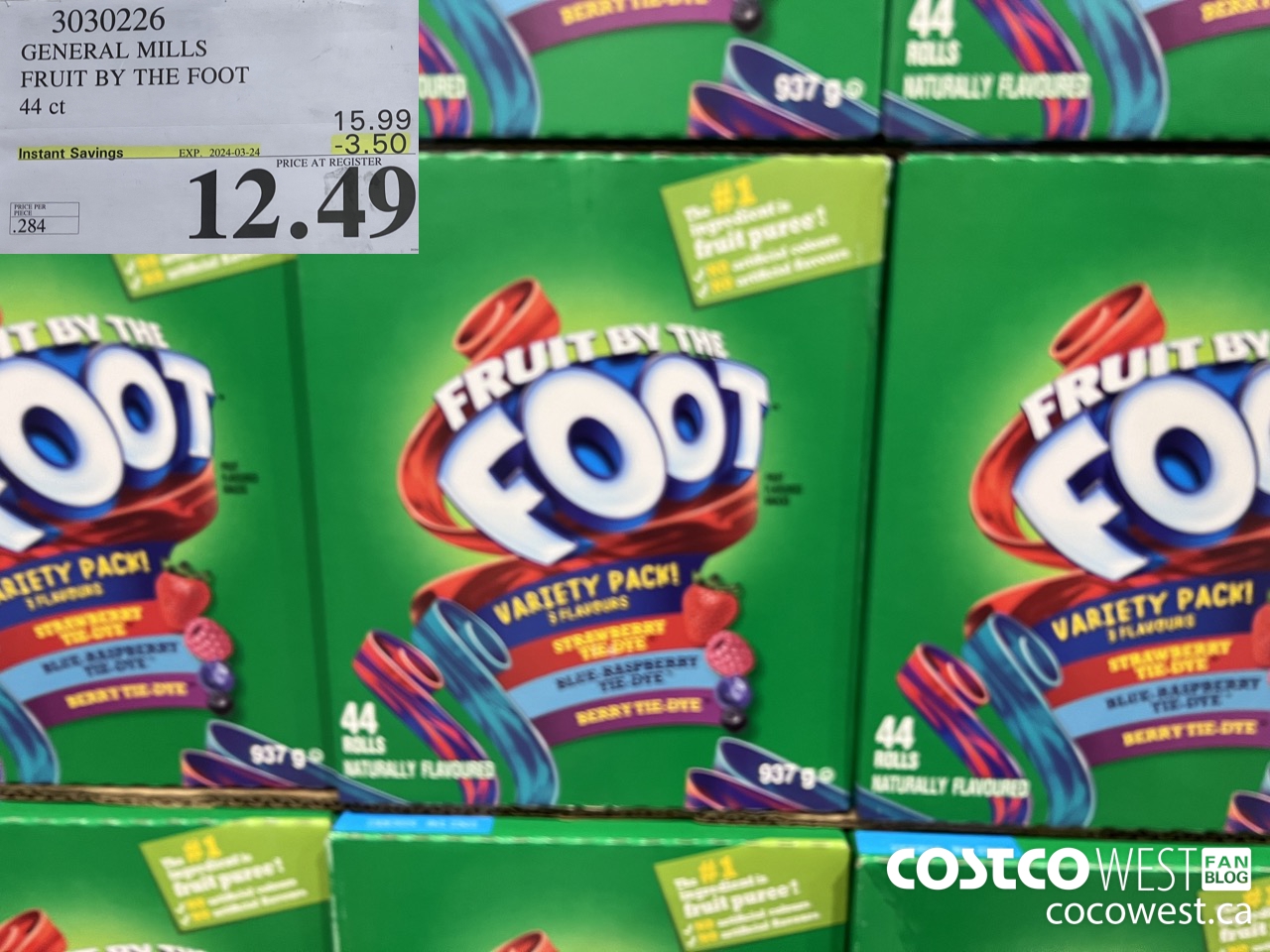 3030226 GENERAL MILLS FRUIT BY THE FOOT 44 ct ($3.50 INSTANT SAVINGS EXPIRES ON 2024-03-24) $12.49