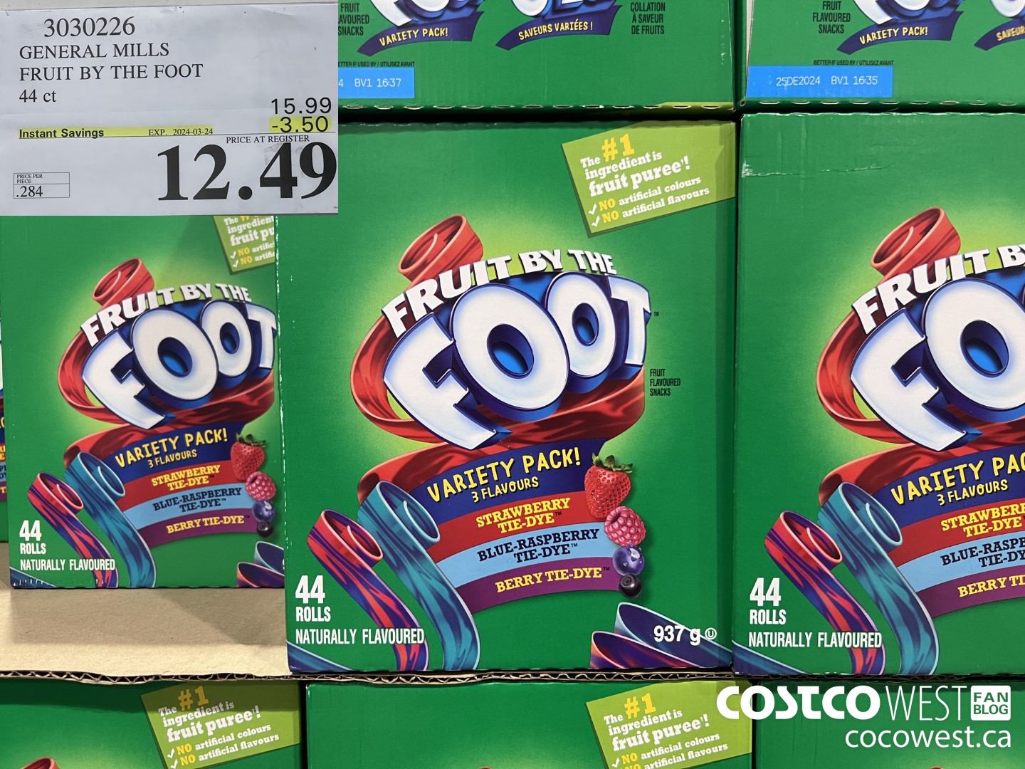 3030226 GENERAL MILLS FRUIT BY THE FOOT 44 ct ($3.50 INSTANT SAVINGS EXPIRES ON 2024-03-24) $12.49