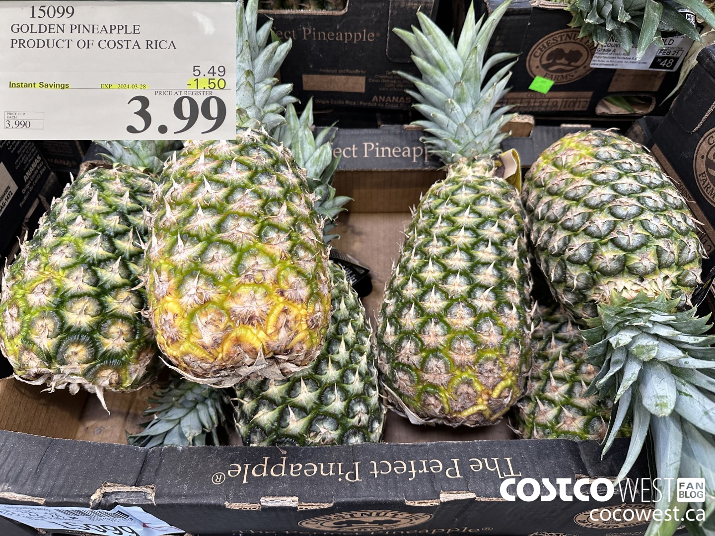 15099 GOLDEN PINEAPPLE PRODUCT OF COSTA RICA ($1.50 INSTANT SAVINGS EXPIRES ON 2024-03-28) $3.99