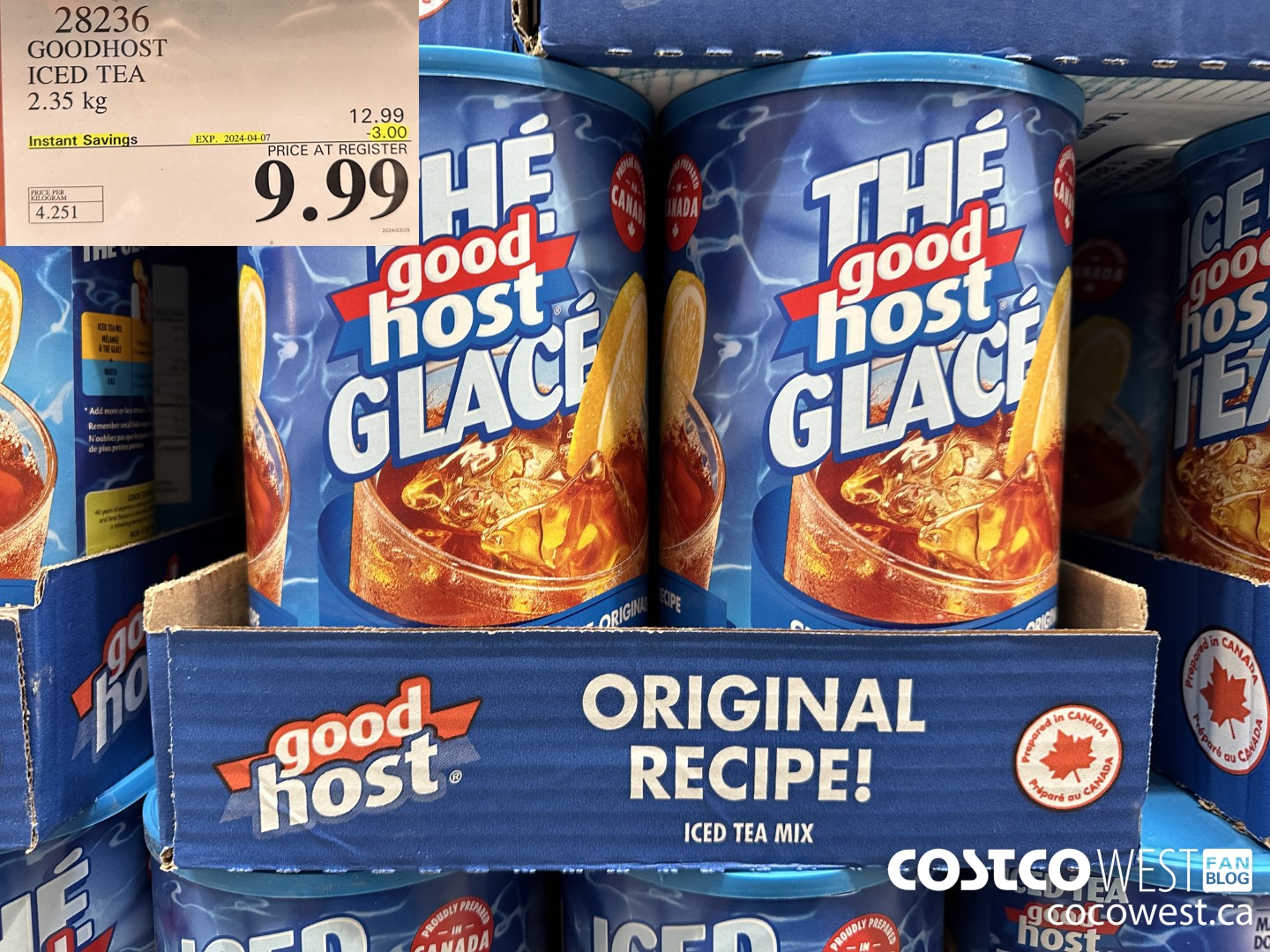 28236 GOODHOST ICED TEA 2.35 kg ($3.00 INSTANT SAVINGS EXPIRES ON 2024-04-07) $9.99