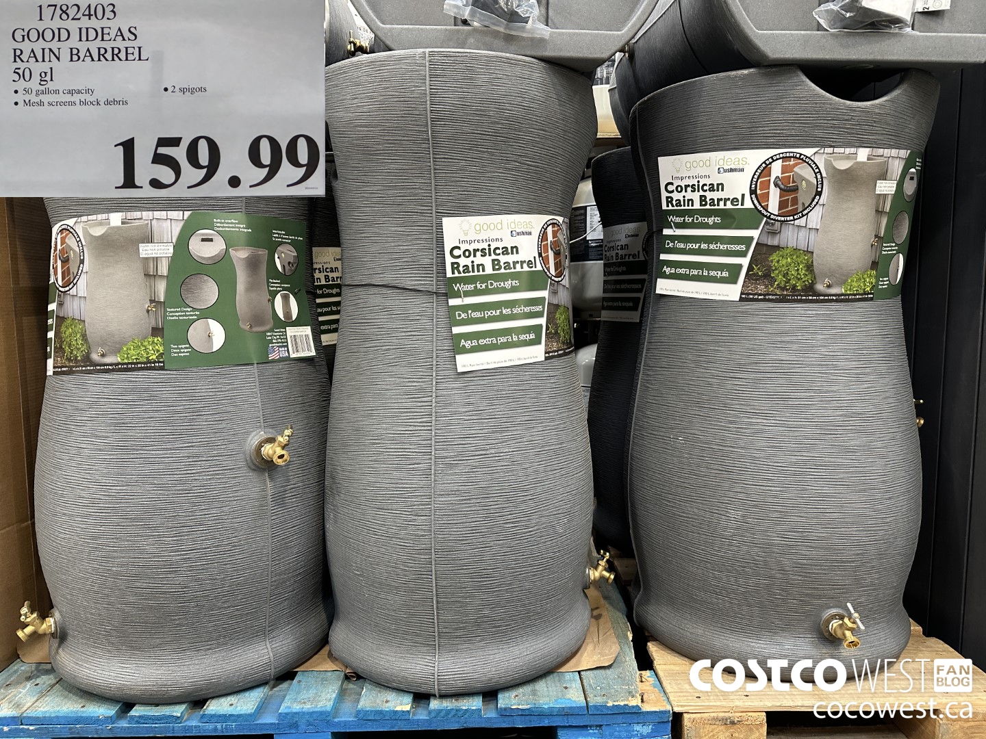 1782403 GOOD IDEAS RAIN BARREL 50 GL $159.99