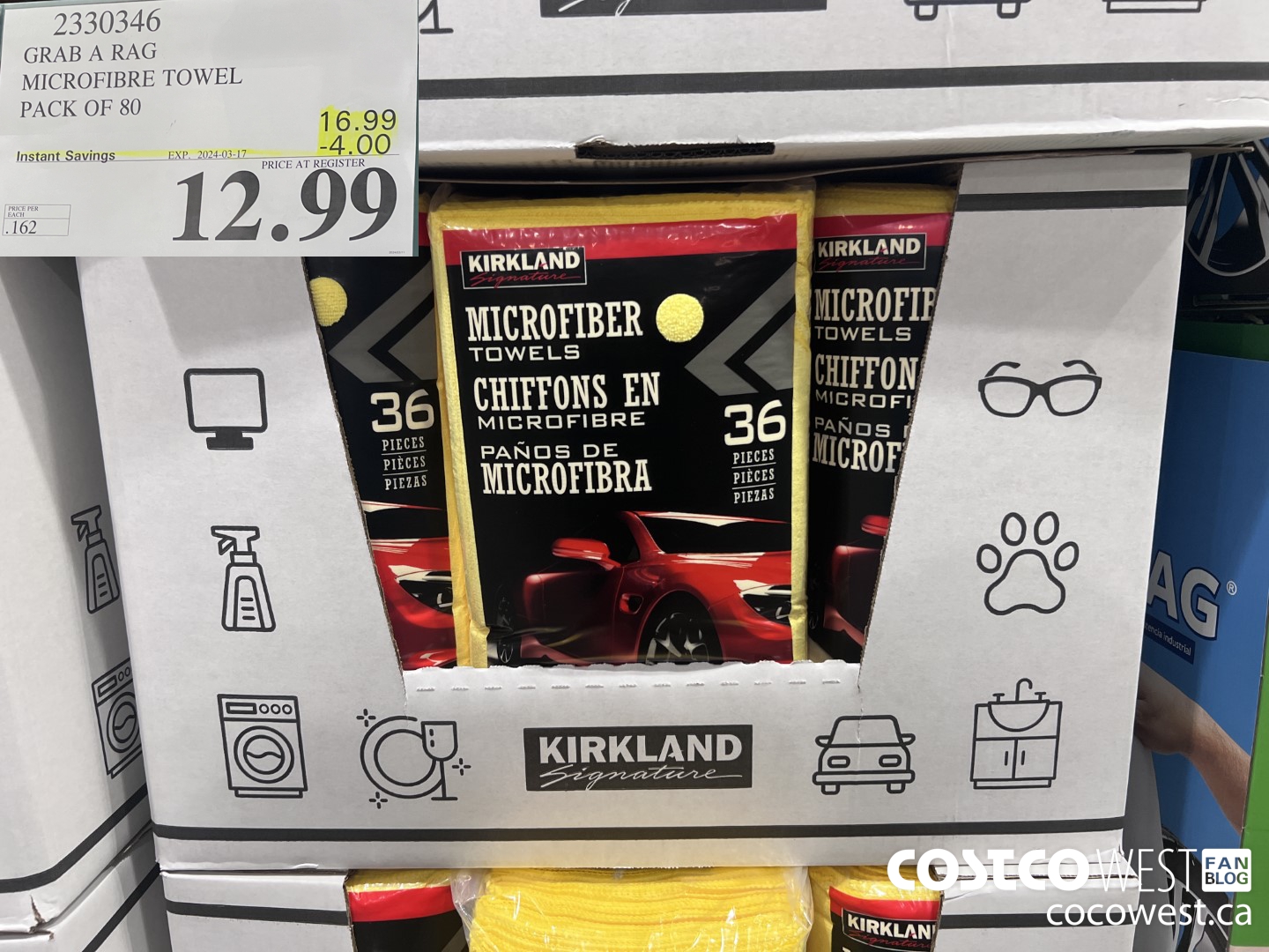 2330346 GRAB A RAG MICROFIBRE TOWEL PACK OF 80 ($4.00 INSTANT SAVINGS EXPIRES ON 2024-03-17) $12.99