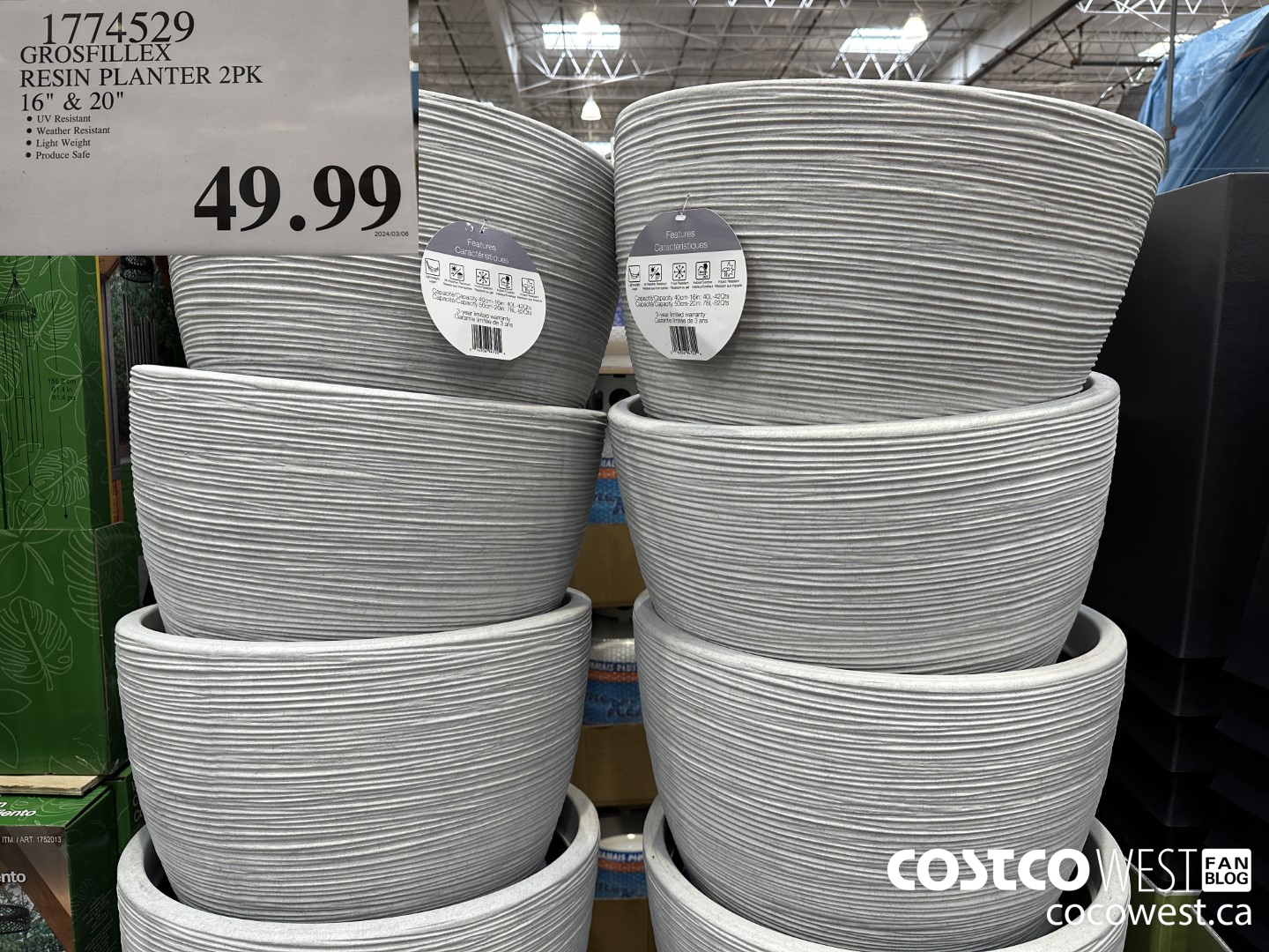 1774529 GROSFILLEX RESIN PLANTER 2PK 16