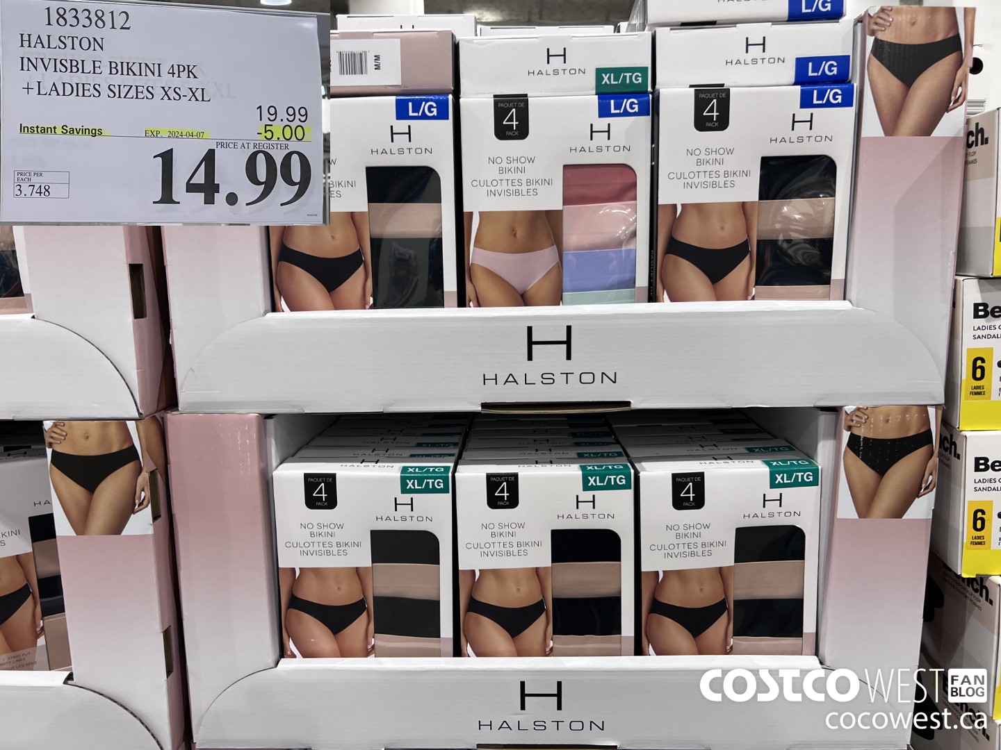 1833812 HALSTON INVISBLE BIKINI 4PK LADIES SIZES XS-XL ($5.00 INSTANT SAVINGS EXPIRES ON 2024-04-07) $14.99