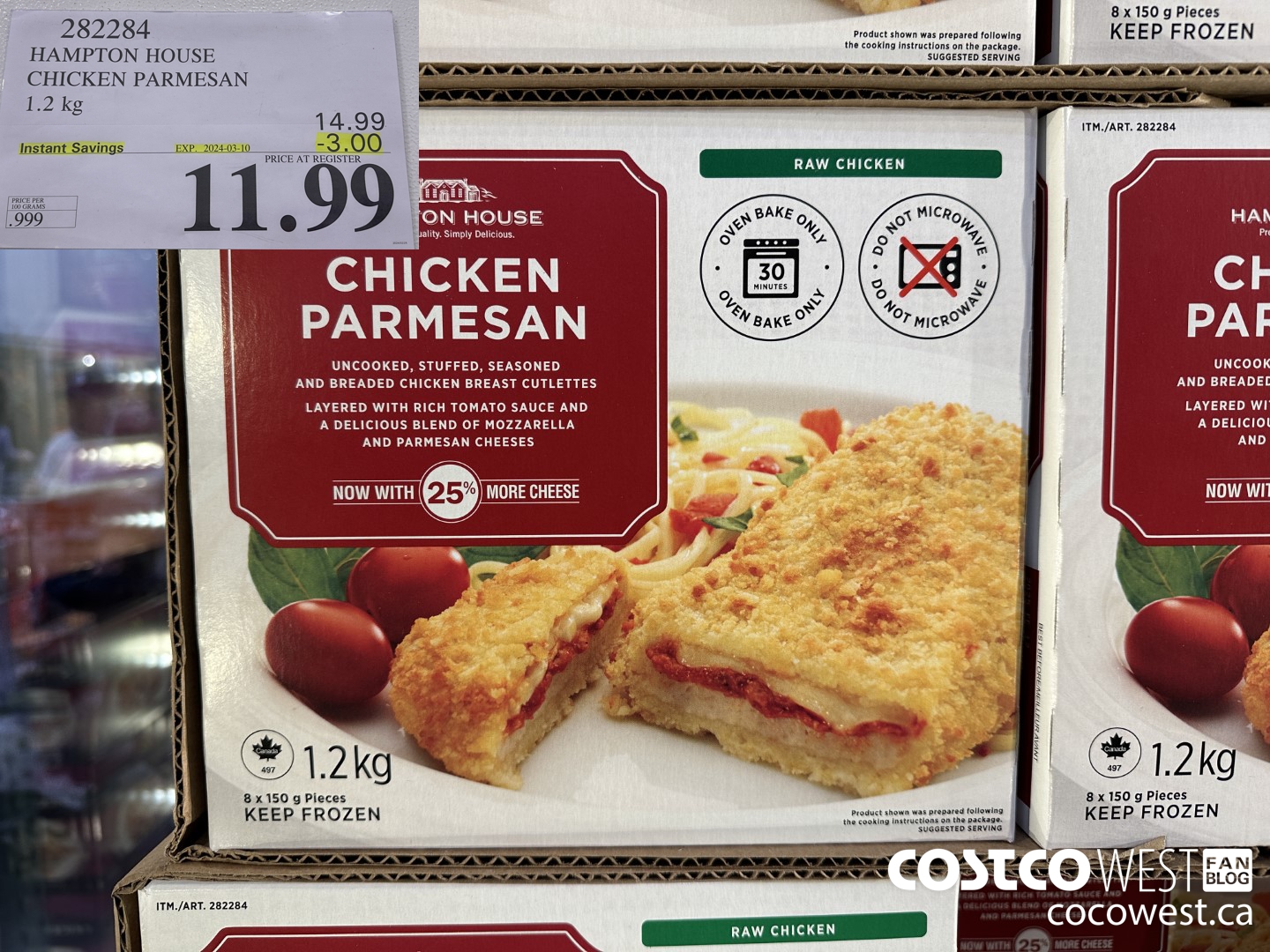 282284 HAMPTON HOUSE CHICKEN PARMESAN 1.2 kg ($3.00 INSTANT SAVINGS EXPIRES ON 2024-03-10) $11.99
