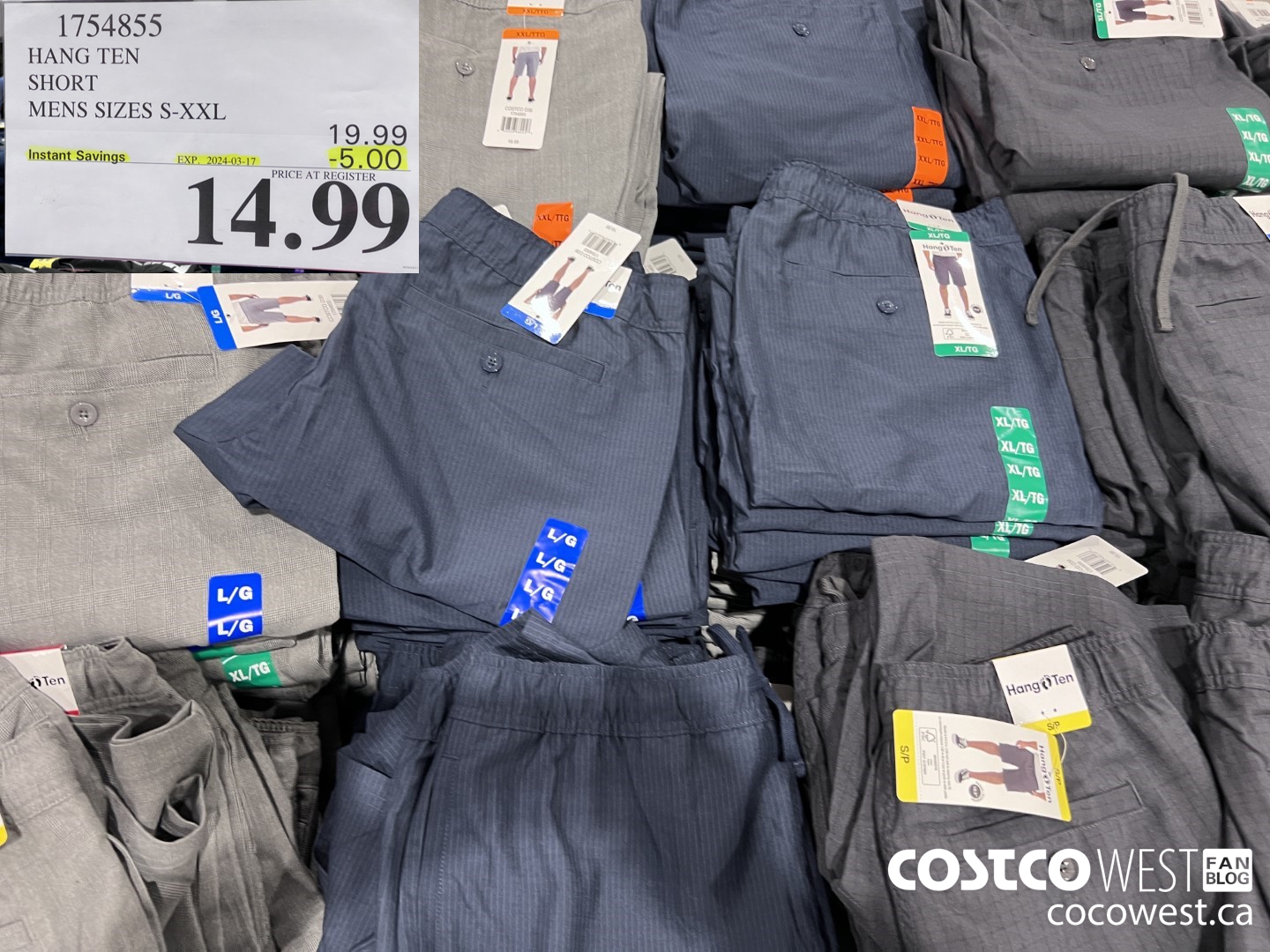 1754855 HANG TEN SHORT MENS SIZES S-XXL ($5.00 INSTANT SAVINGS EXPIRES ON 2024-03-17) $14.99