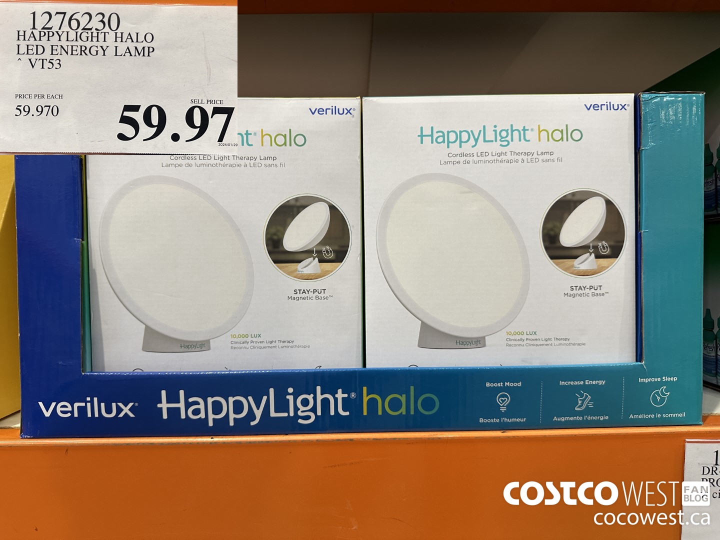 1276230 HAPPYLIGHT HALO LED ENERGY LAMP VT53 $59.97