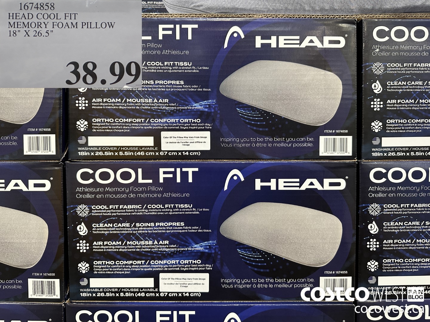 1674858 HEAD COOL FIT MEMORY FOAM PILLOW 18