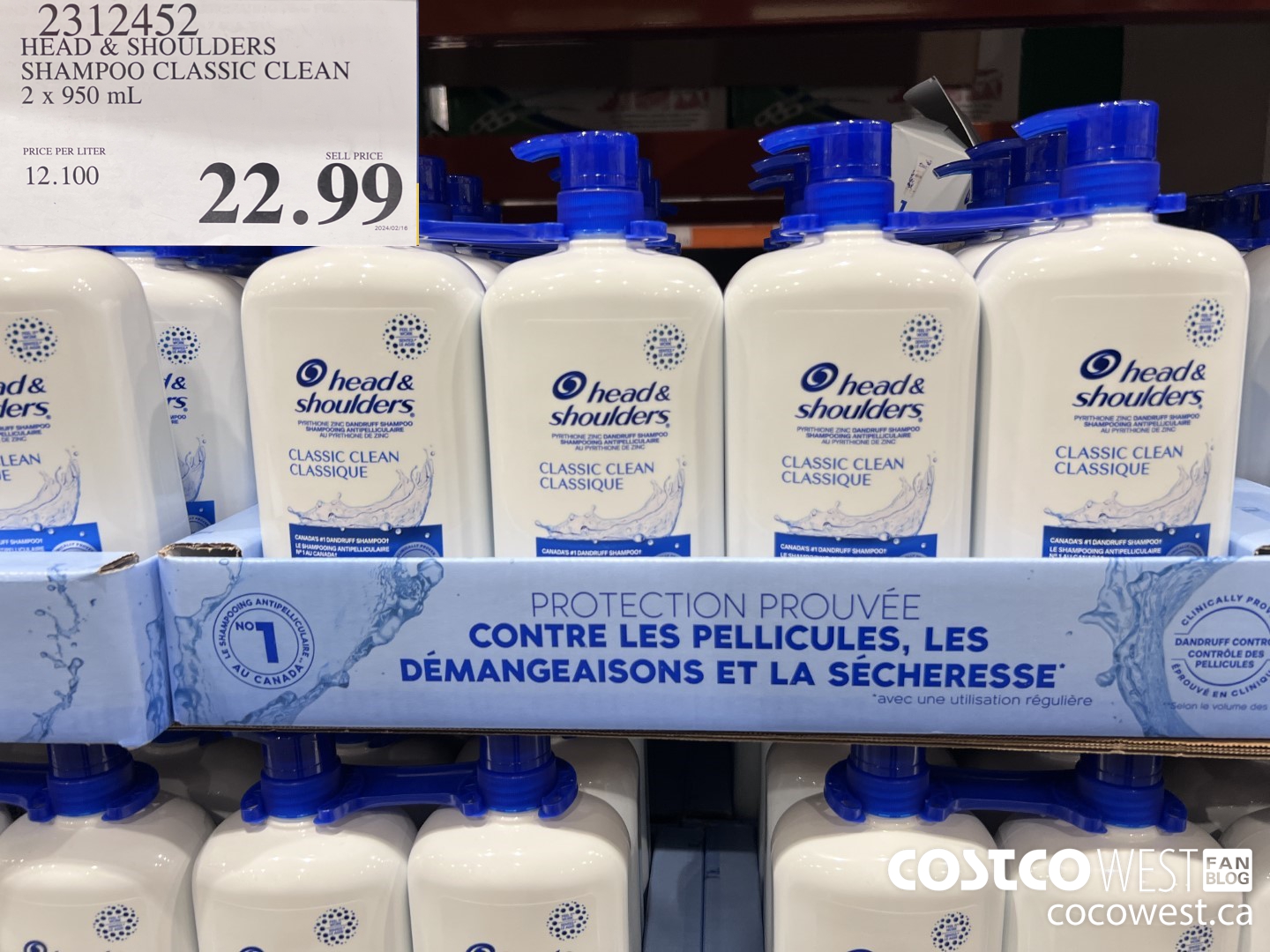 2312452 HEAD & SHOULDERS SHAMPOO CLASSIC CLEAN 2 X 950 ML $22.99