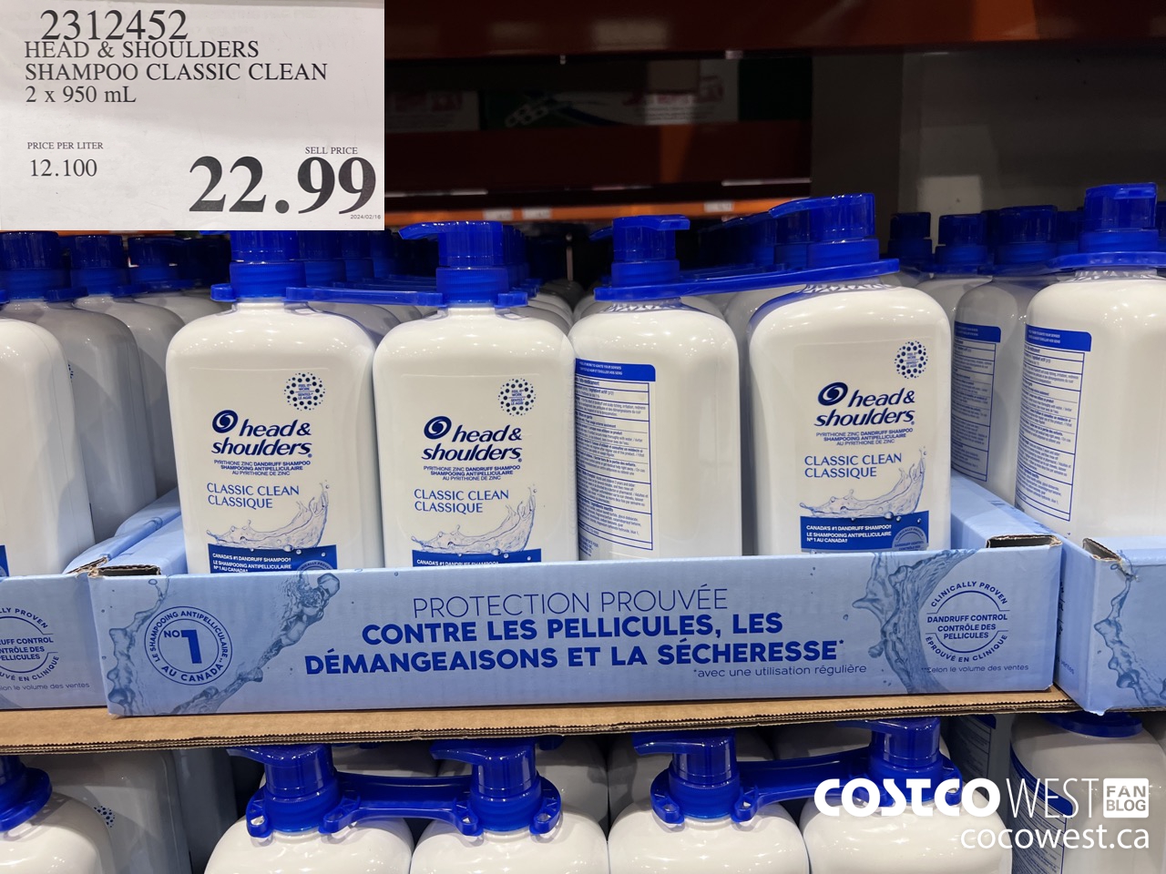 2312452 HEAD & SHOULDERS SHAMPOO CLASSIC CLEAN 2 X 950 ML $22.99