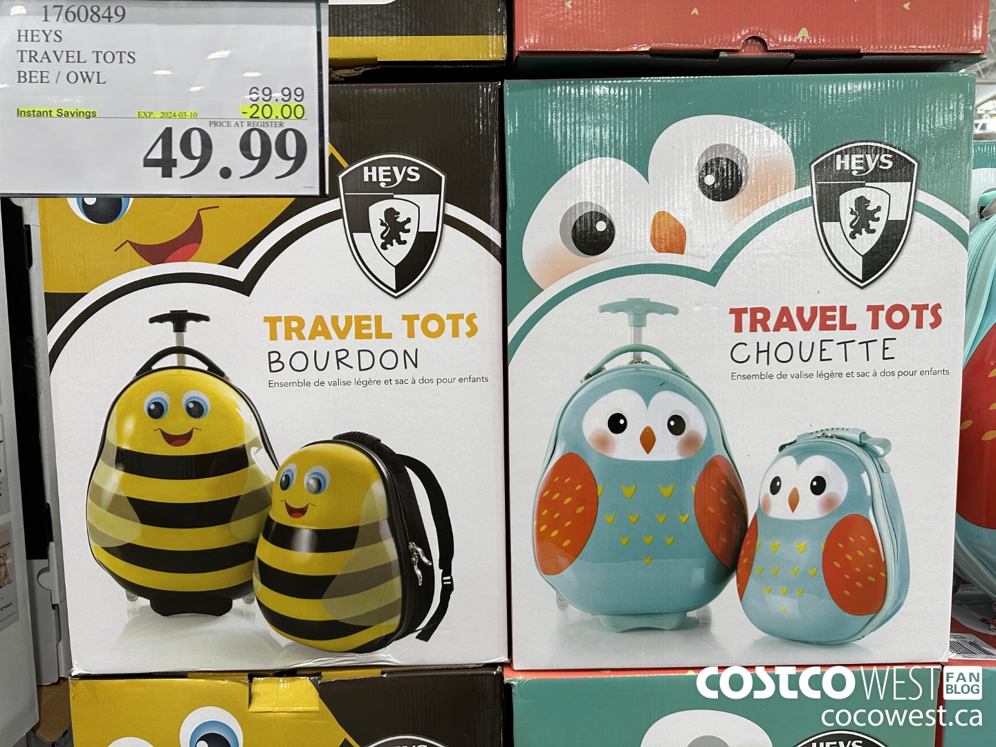 1760849 HEYS TRAVEL TOTS BEE / OWL ($20.00 INSTANT SAVINGS EXPIRES ON 2024-03-10) $49.99