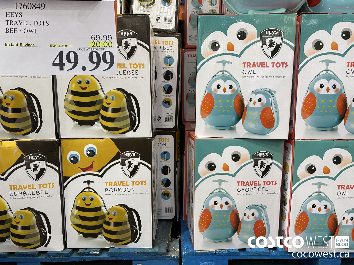 1760849 HEYS TRAVEL TOTS BEE / OWL ($20.00 INSTANT SAVINGS EXPIRES ON 2024-03-10) $49.99