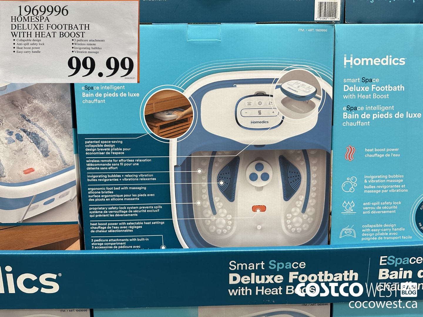 1969996 HOMESPA DELUXE FOOTBATH WITH HEAT BOOST $99.99