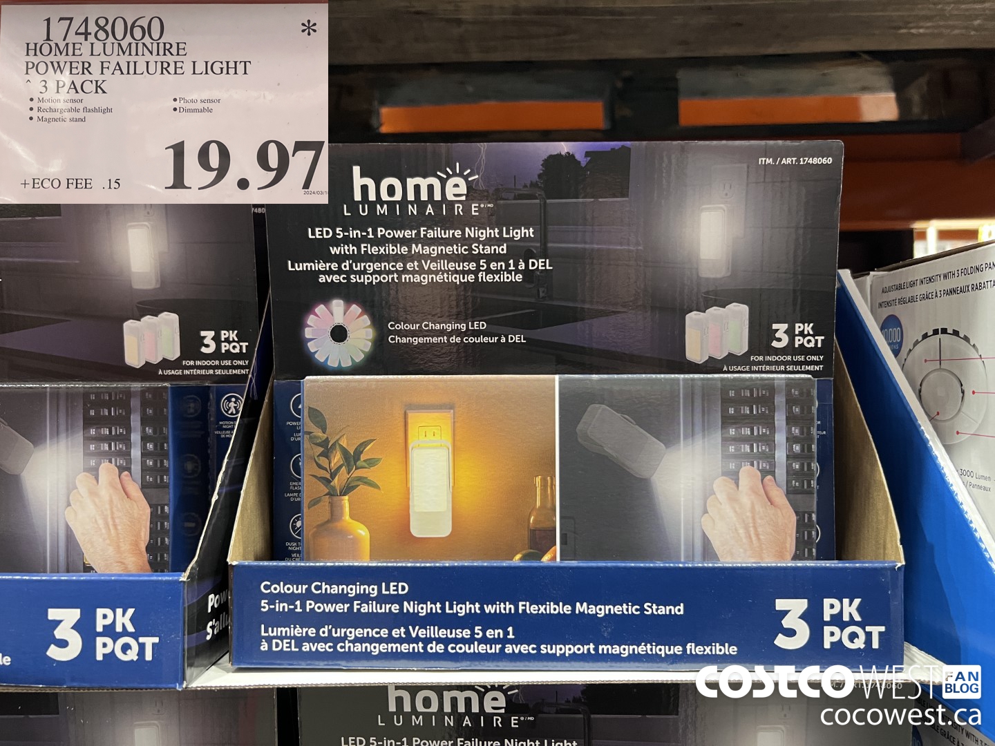 1748060 HOME LUMINIRE POWER FAILURE LIGHT 3 PACK $19.97