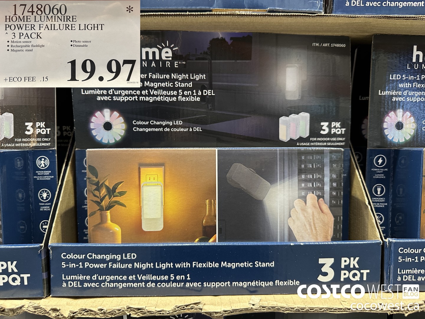 1748060 HOME LUMINIRE POWER FAILURE LIGHT 3 PACK $19.97