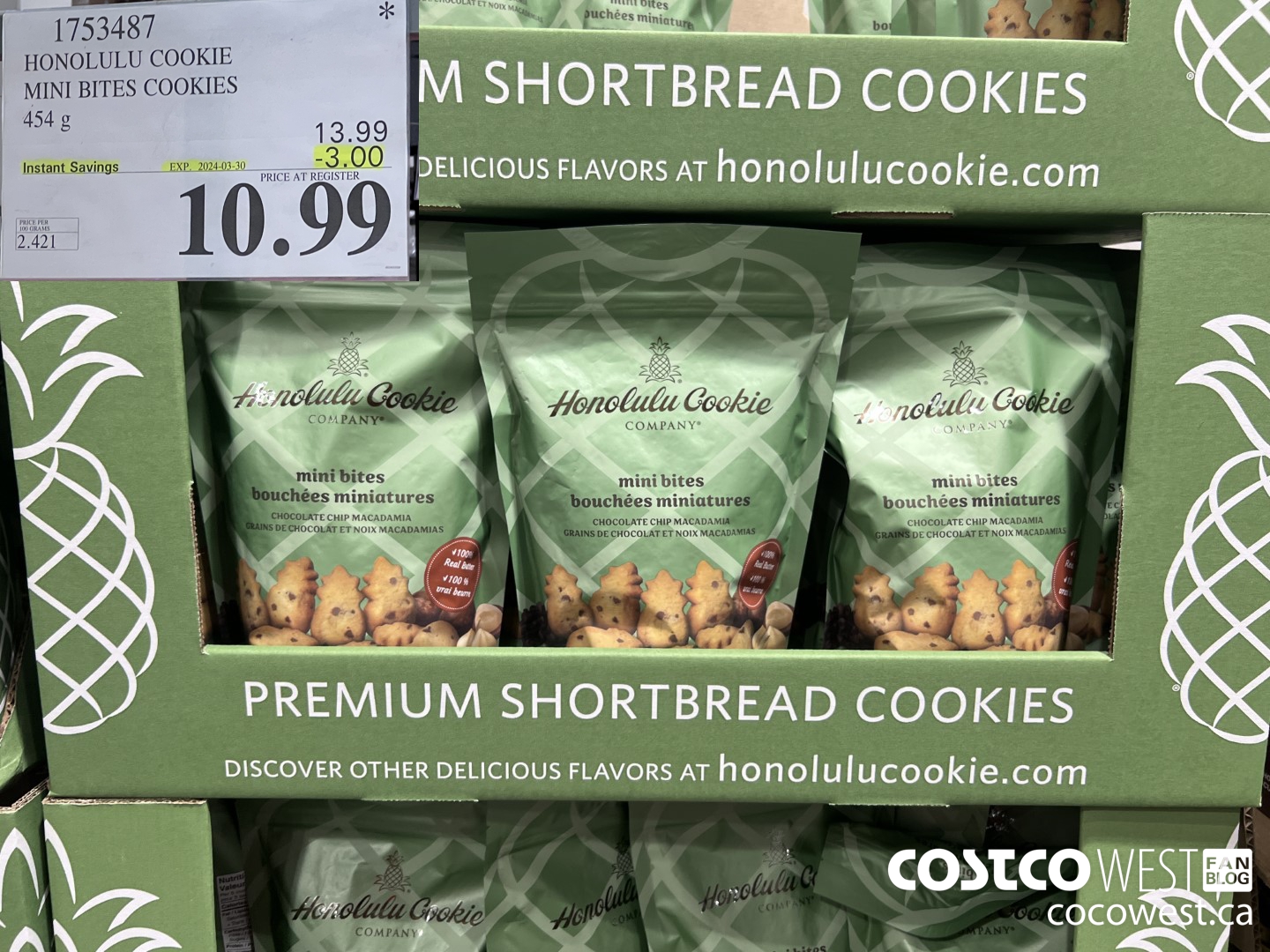 1753487 HONOLULU COOKIE MINI BITES COOKIES 454 G ($3.00 INSTANT SAVINGS EXPIRES ON 2024-03-30) $10.99