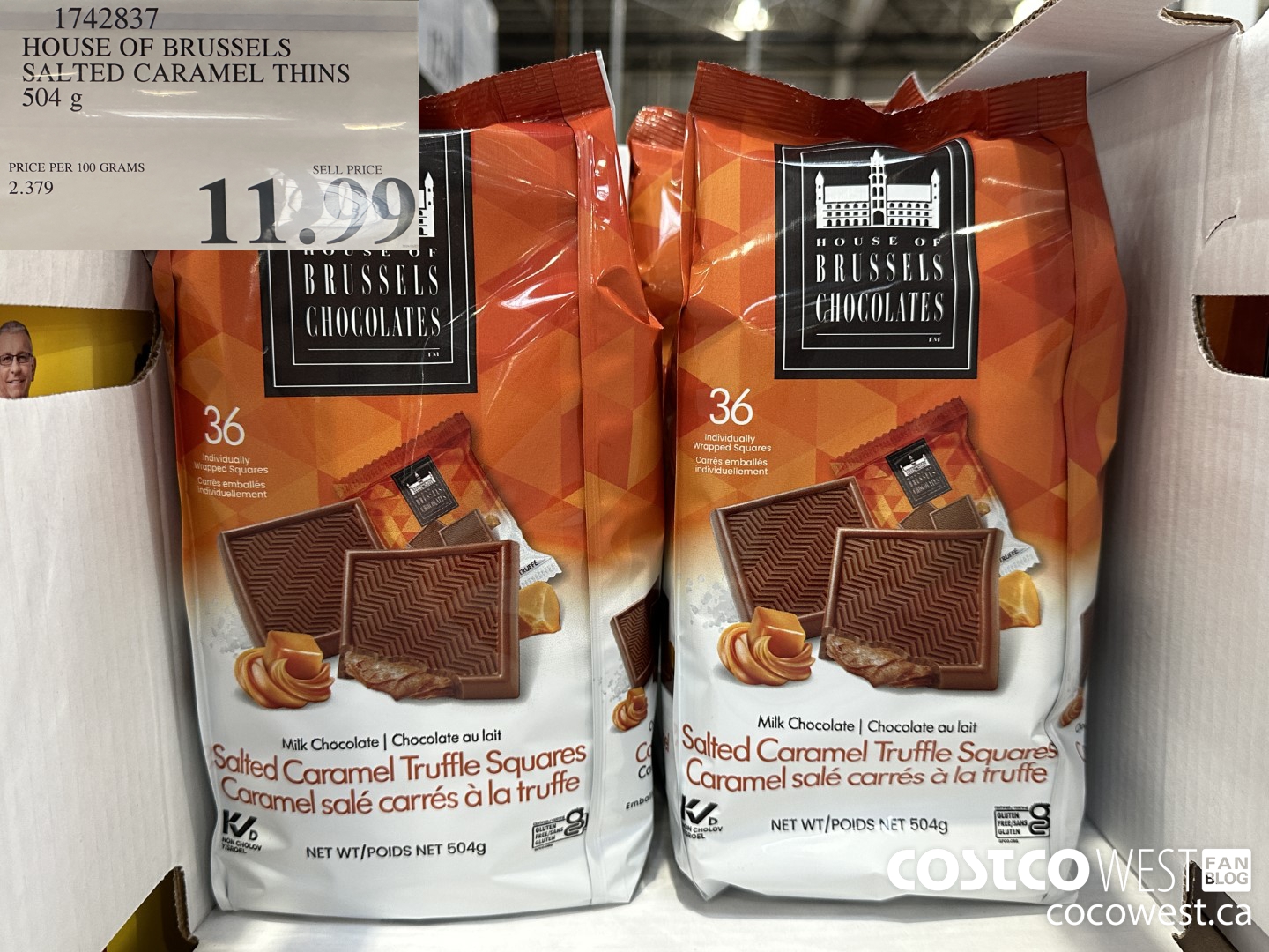 1742837 HOUSE OF BRUSSELS SALTED CARAMEL THINS 504 g $11.99