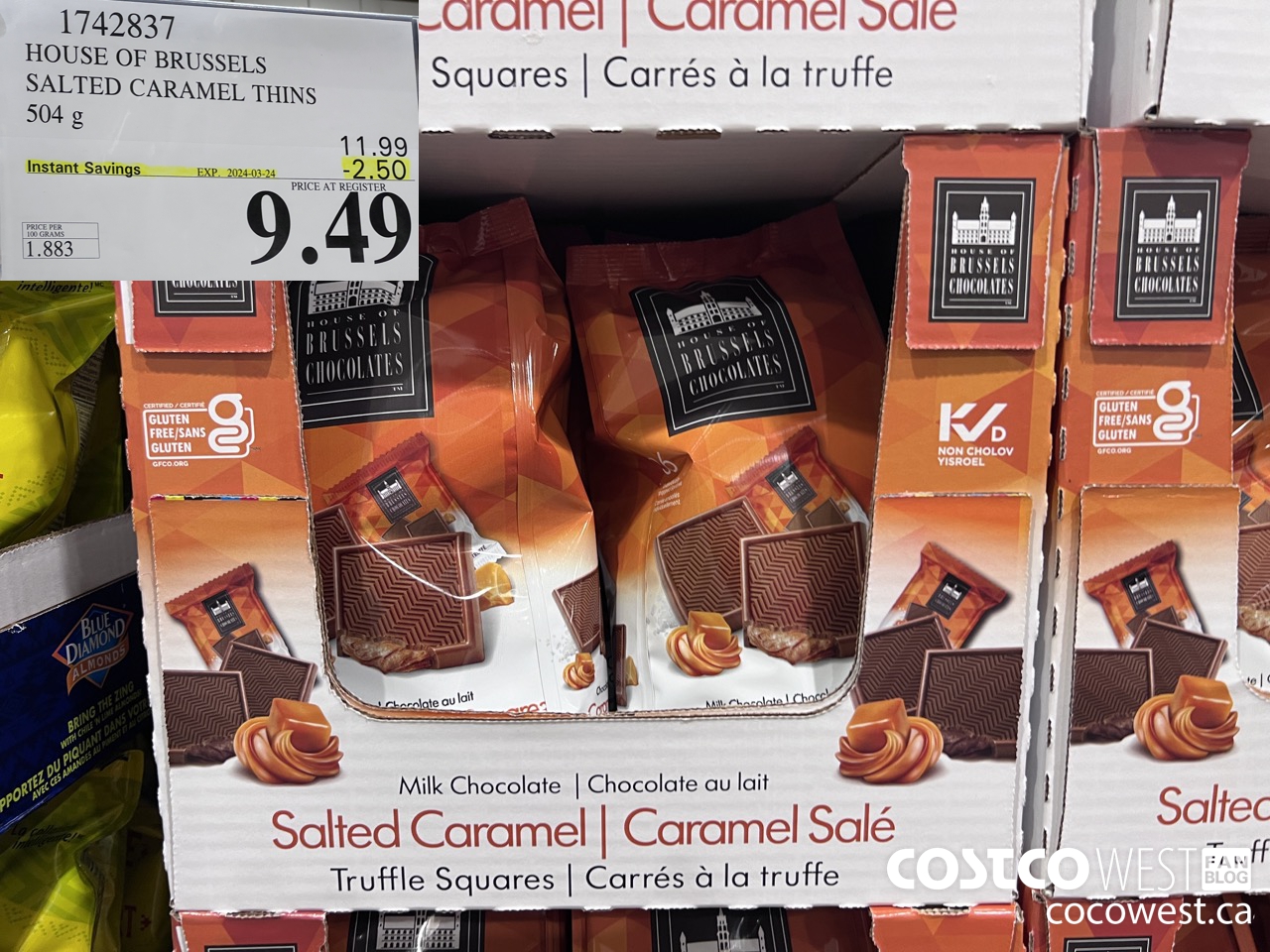 1742837 HOUSE OF BRUSSELS SALTED CARAMEL THINS 504 g ($2.50 INSTANT SAVINGS EXPIRES ON 2024-03-24) $9.49