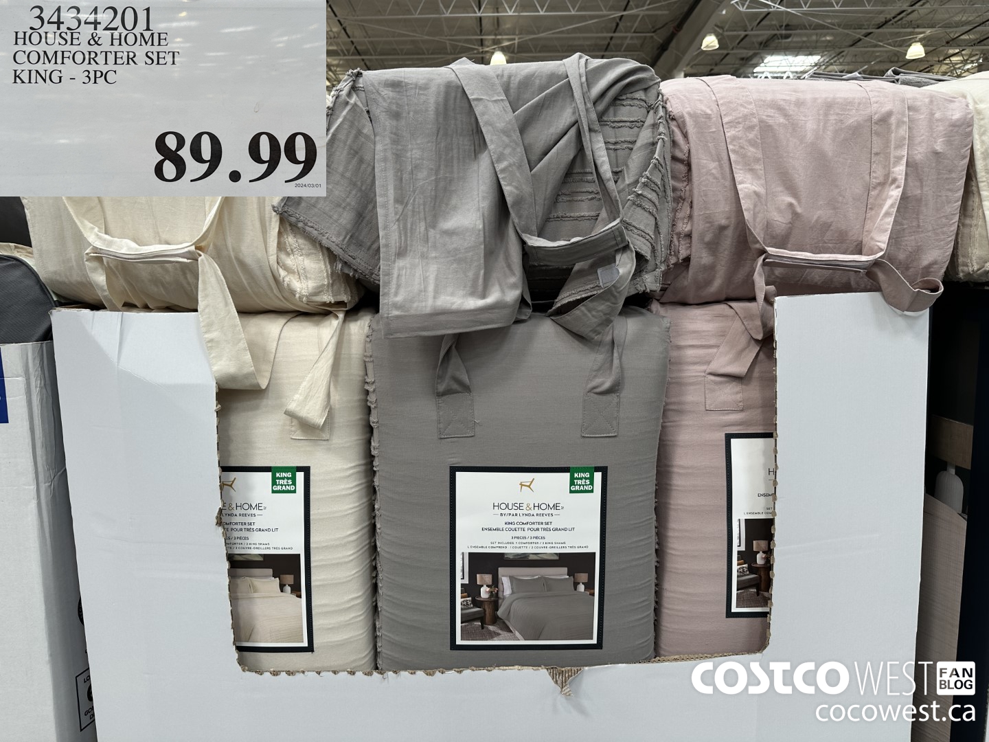 3434201 HOUSE & HOME COMFORTER SET KING 3PC $89.99