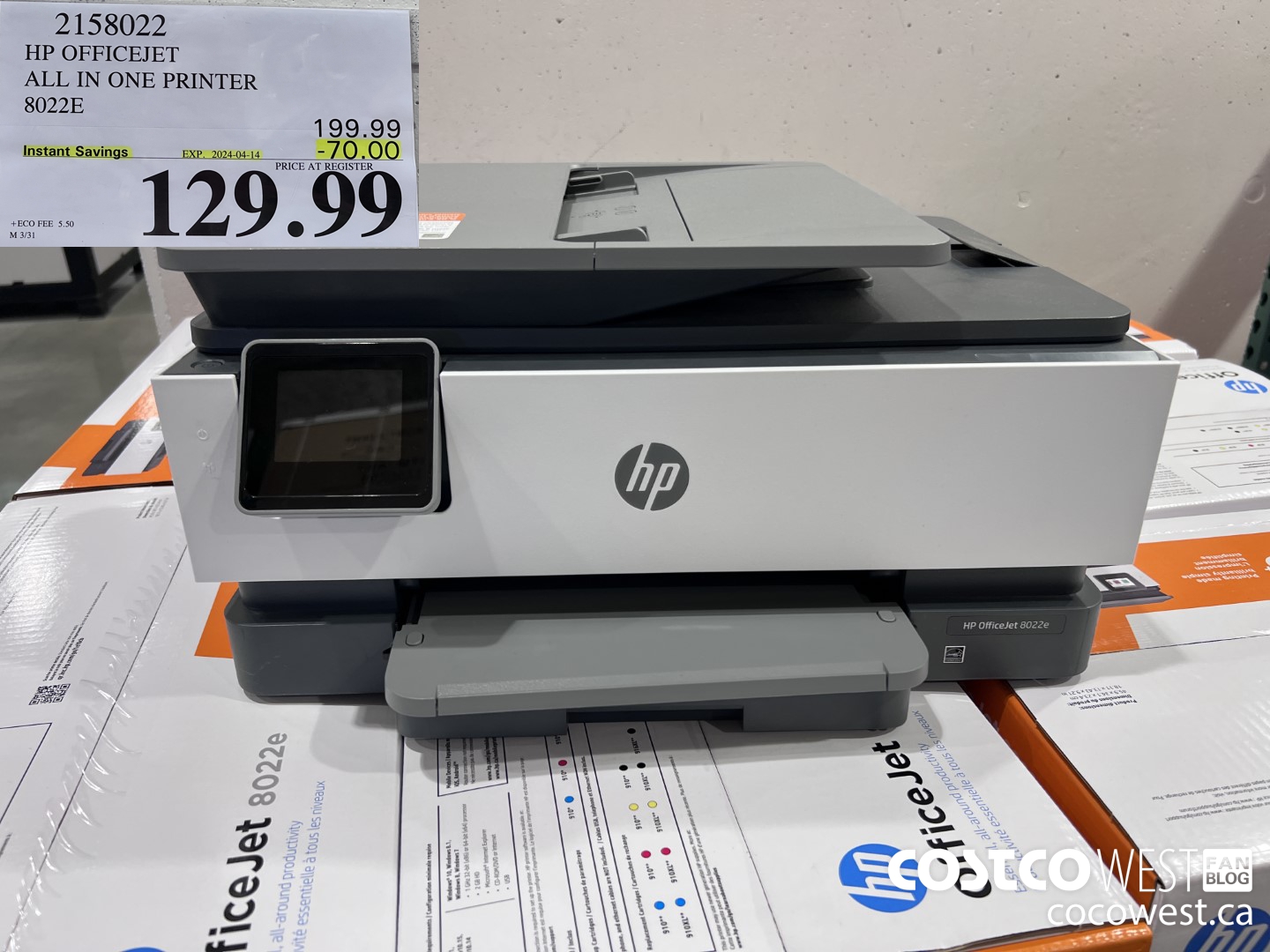 2158022 HP OFFICEJET ALL IN ONE PRINTER 8022E ($70.00 INSTANT SAVINGS EXPIRES ON 2024-04-14) $129.99