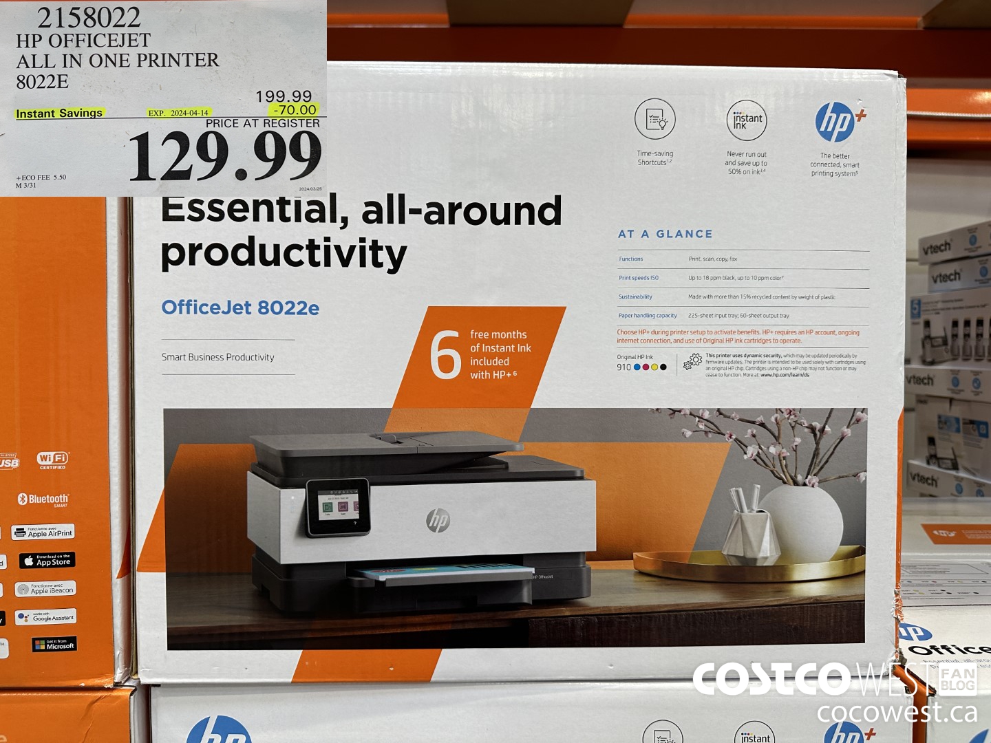 2158022 HP OFFICEJET ALL IN ONE PRINTER 8022E ($70.00 INSTANT SAVINGS EXPIRES ON 2024-04-14) $129.99