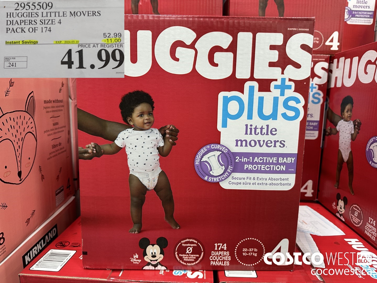 2955509 HUGGIES LITTLE MOVERS DIAPERS SIZE 4 PACK OF 174 ($11.00 INSTANT SAVINGS EXPIRES ON 2024-03-10) $41.99