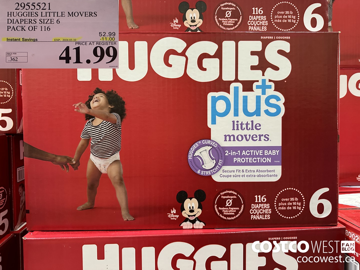 2955521 HUGGIES LITTLE MOVERS DIAPERS SIZE 6 PACK OF 116 ($11.00 INSTANT SAVINGS EXPIRES ON 2024-03-10) $41.99