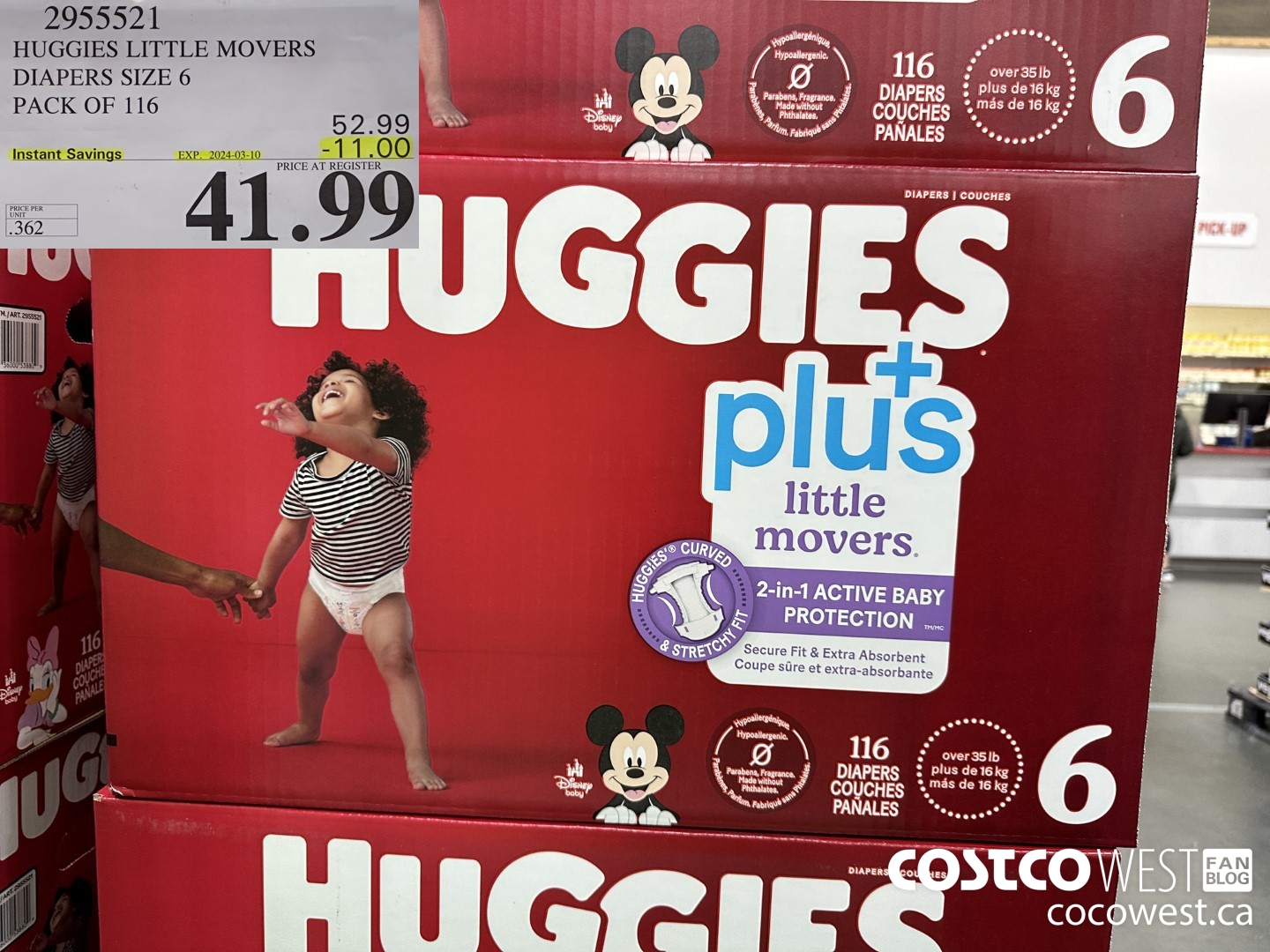 2955521 HUGGIES LITTLE MOVERS DIAPERS SIZE 6 PACK OF 116 ($11.00 INSTANT SAVINGS EXPIRES ON 2024-03-10) $41.99