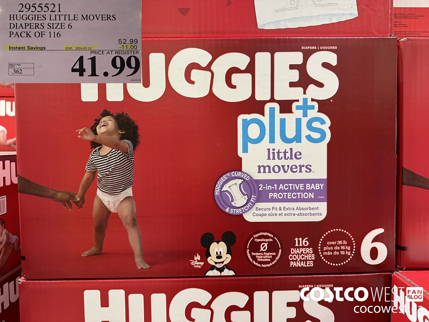 2955521 HUGGIES LITTLE MOVERS DIAPERS SIZE 6 PACK OF 116 ($11.00 INSTANT SAVINGS EXPIRES ON 2024-03-10) $41.99