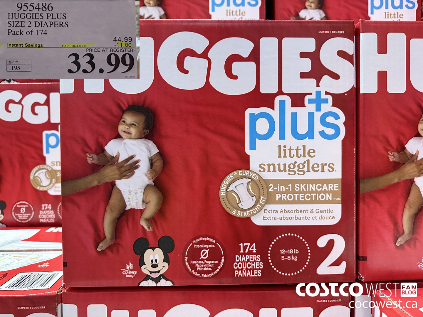 955486 HUGGIES LITTLE SNUGGLE SIZE 2 DIAPERS PACK OF 174 ($11.00 INSTANT SAVINGS EXPIRES ON 2024-03-10) $33.99