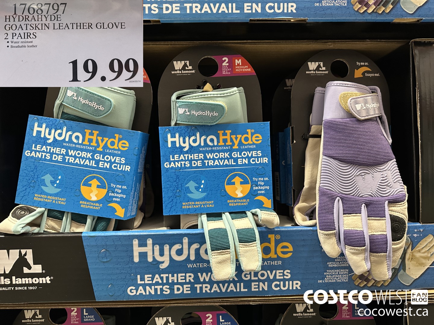 1768797 HYDRAHYDE GOATSKIN LEATHER GLOVE 2 PAIRS $19.99