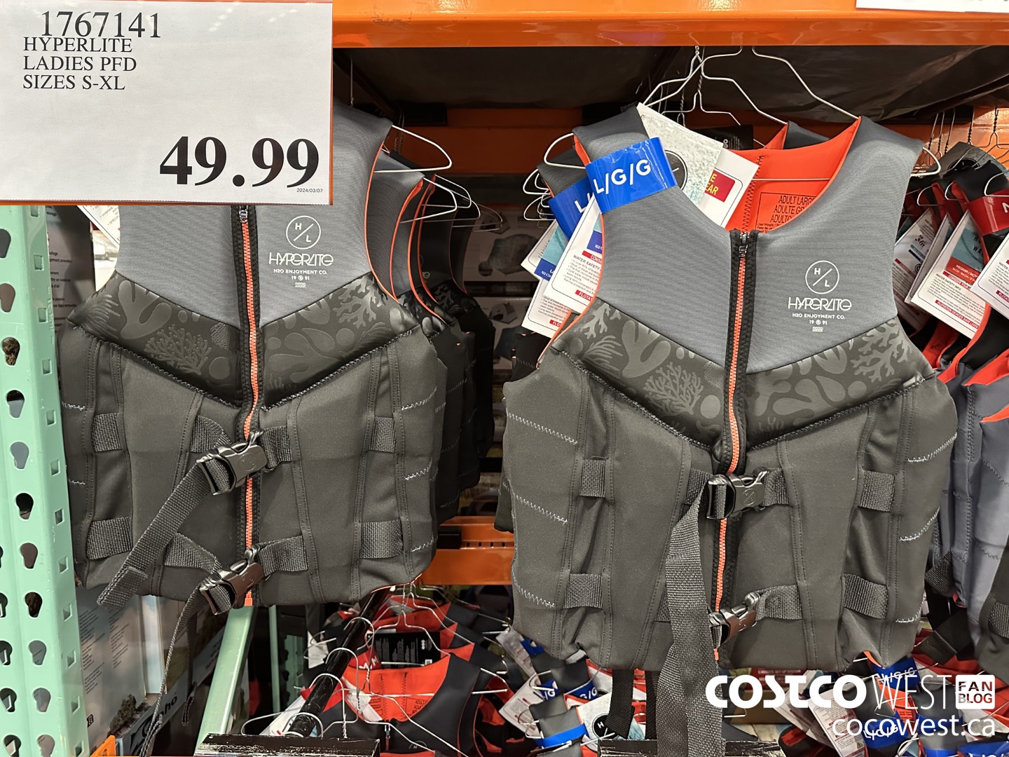 1767141 HYPERIITE LADIES PFD SIZES S-XL $49.99