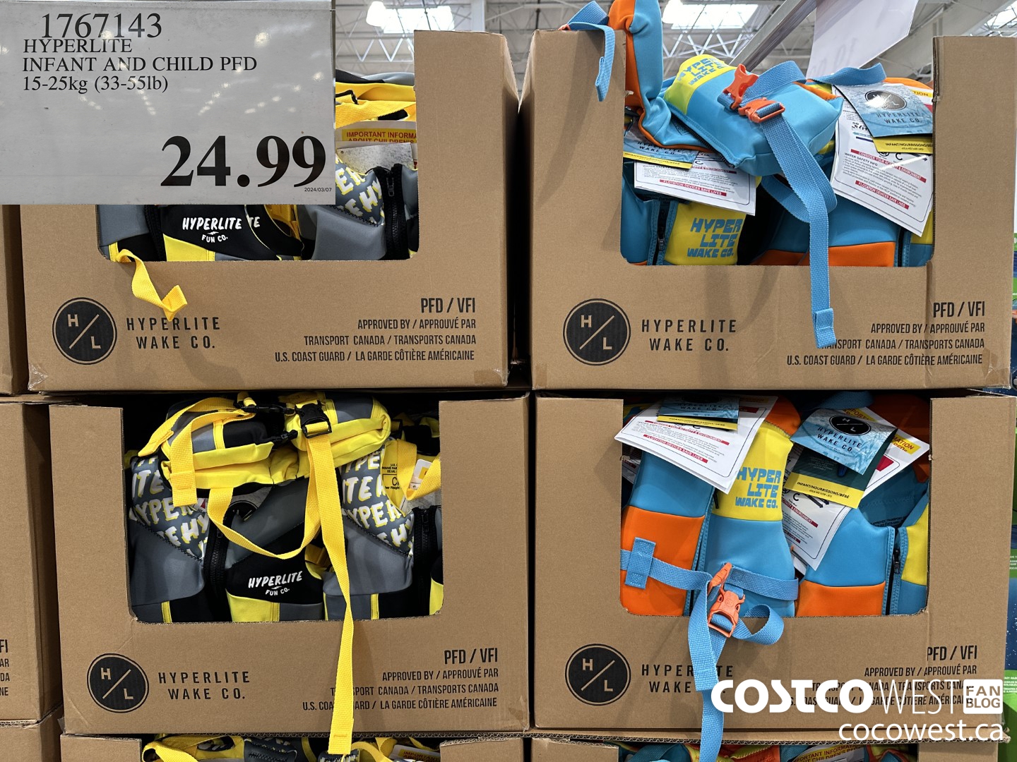 1767143 HYPERLITE INFANT AND CHILD PFD 15-25kg (33-551b)  $24.99