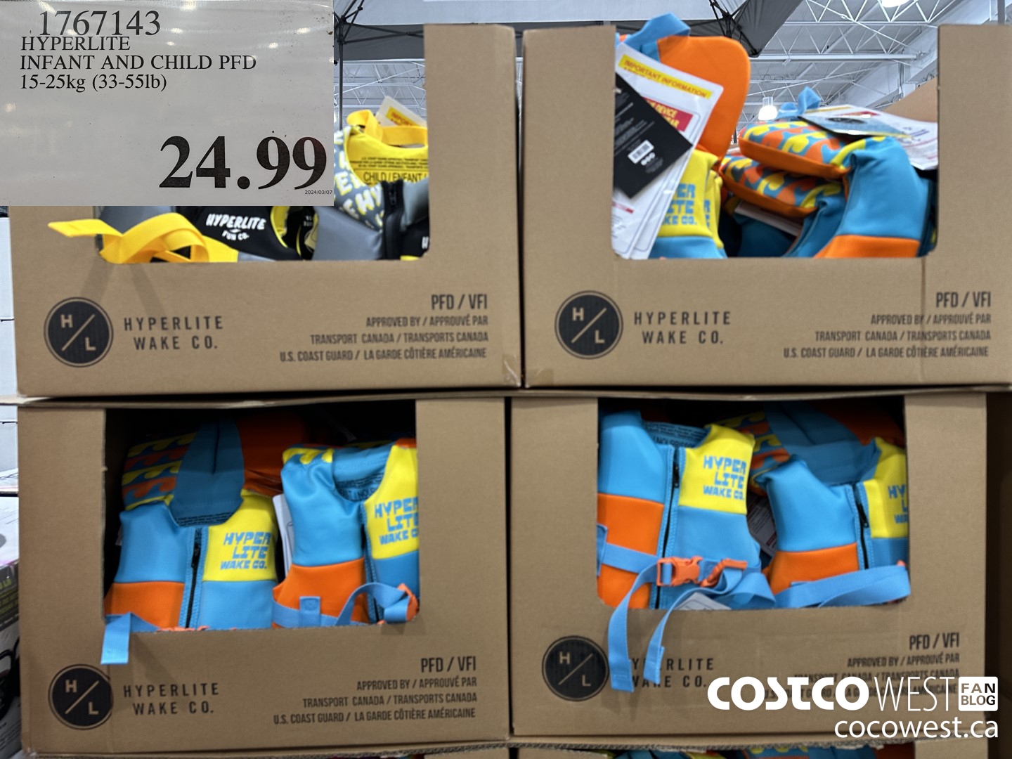 1767143 HYPERLITE INFANT AND CHILD PFD 15-25kg (33-551b)  $24.99