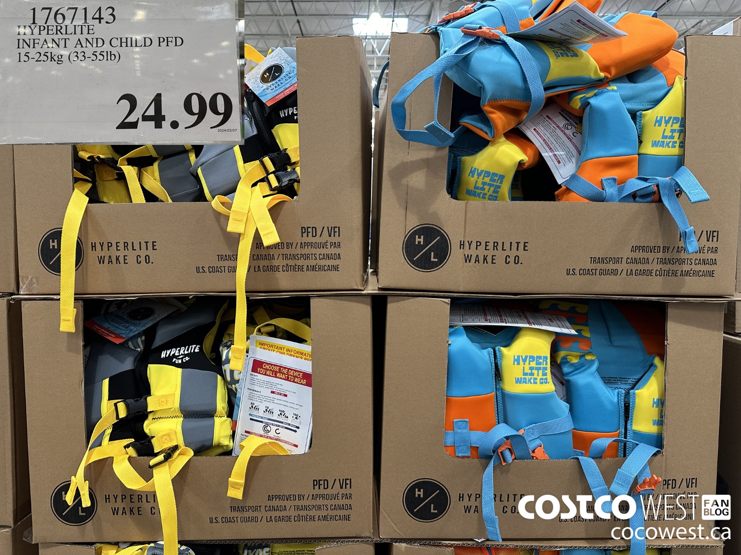 1767143 HYPERLITE INFANT AND CHILD PFD 15-25kg (33-551b)  $24.99