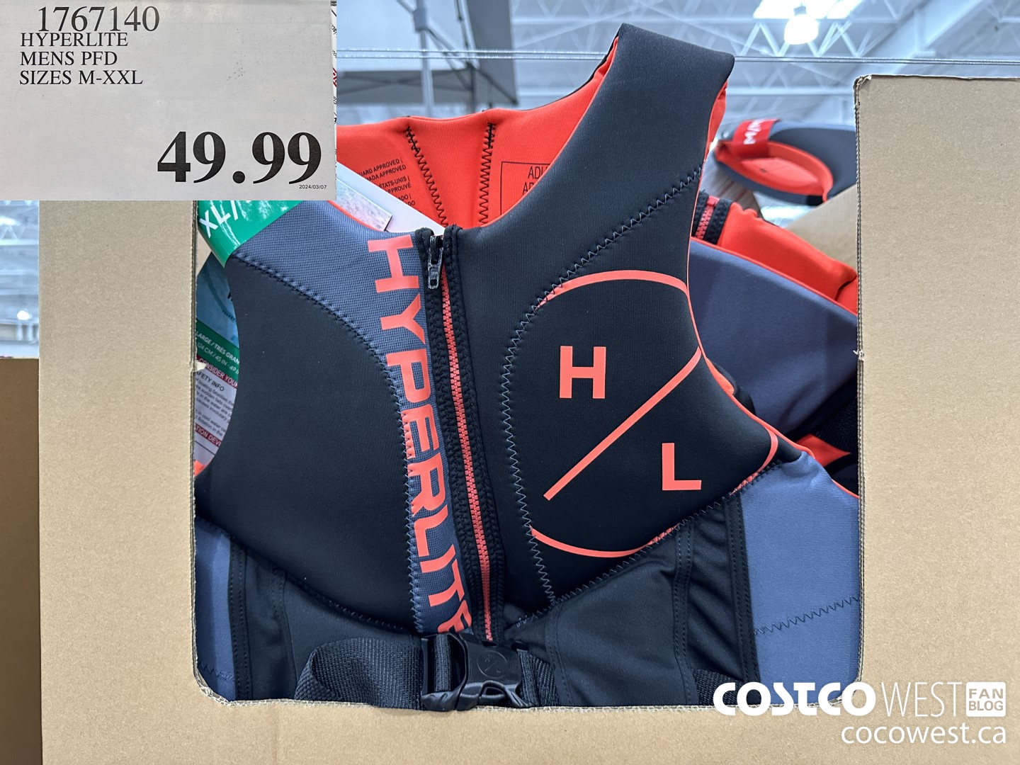 1767140 HYPERLITE MENS PFD SIZES M-XXL $49.99