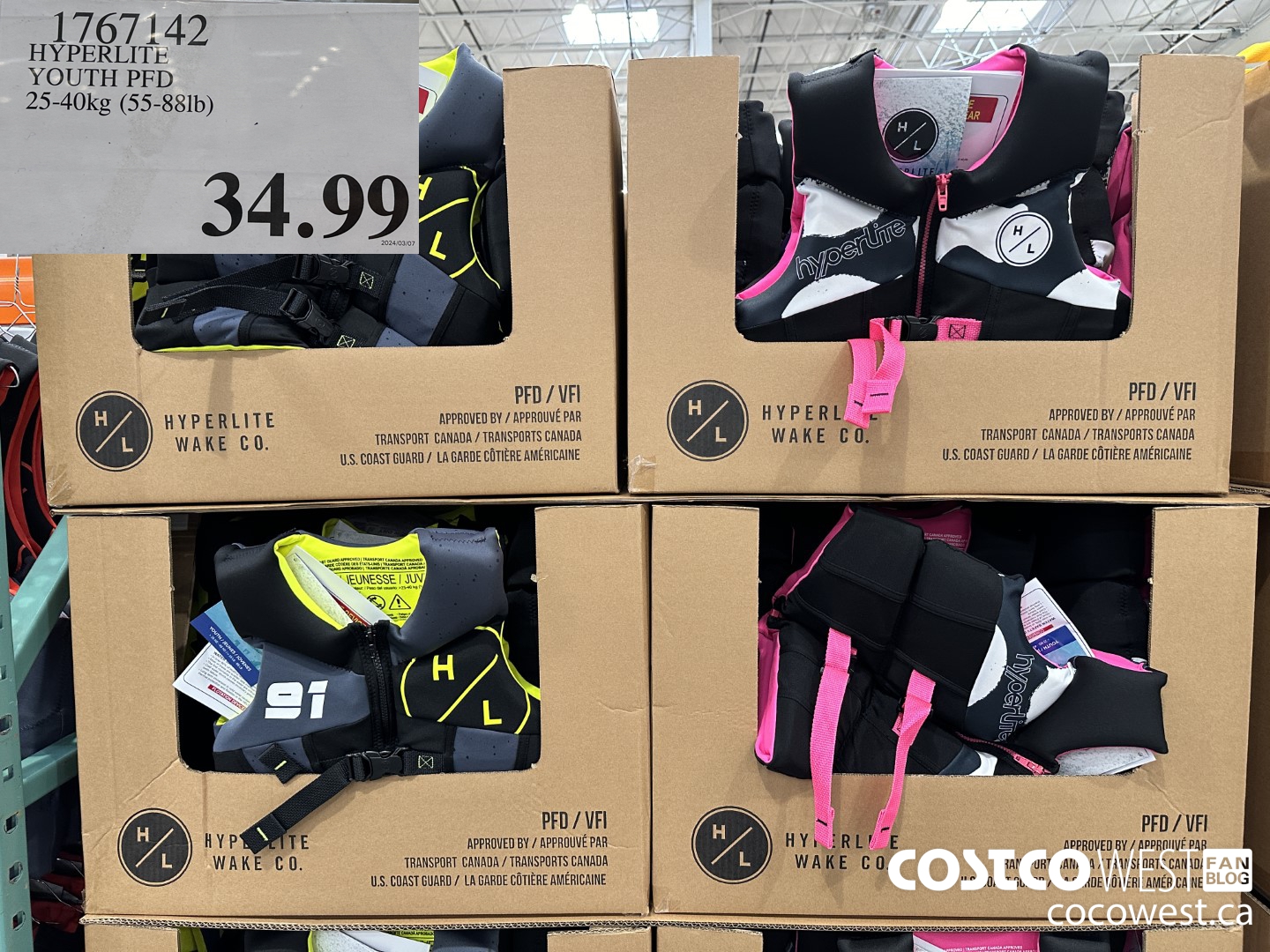 1767142 HYPERLITE YOUTH PFD 25-40kg (55-881b) $34.99