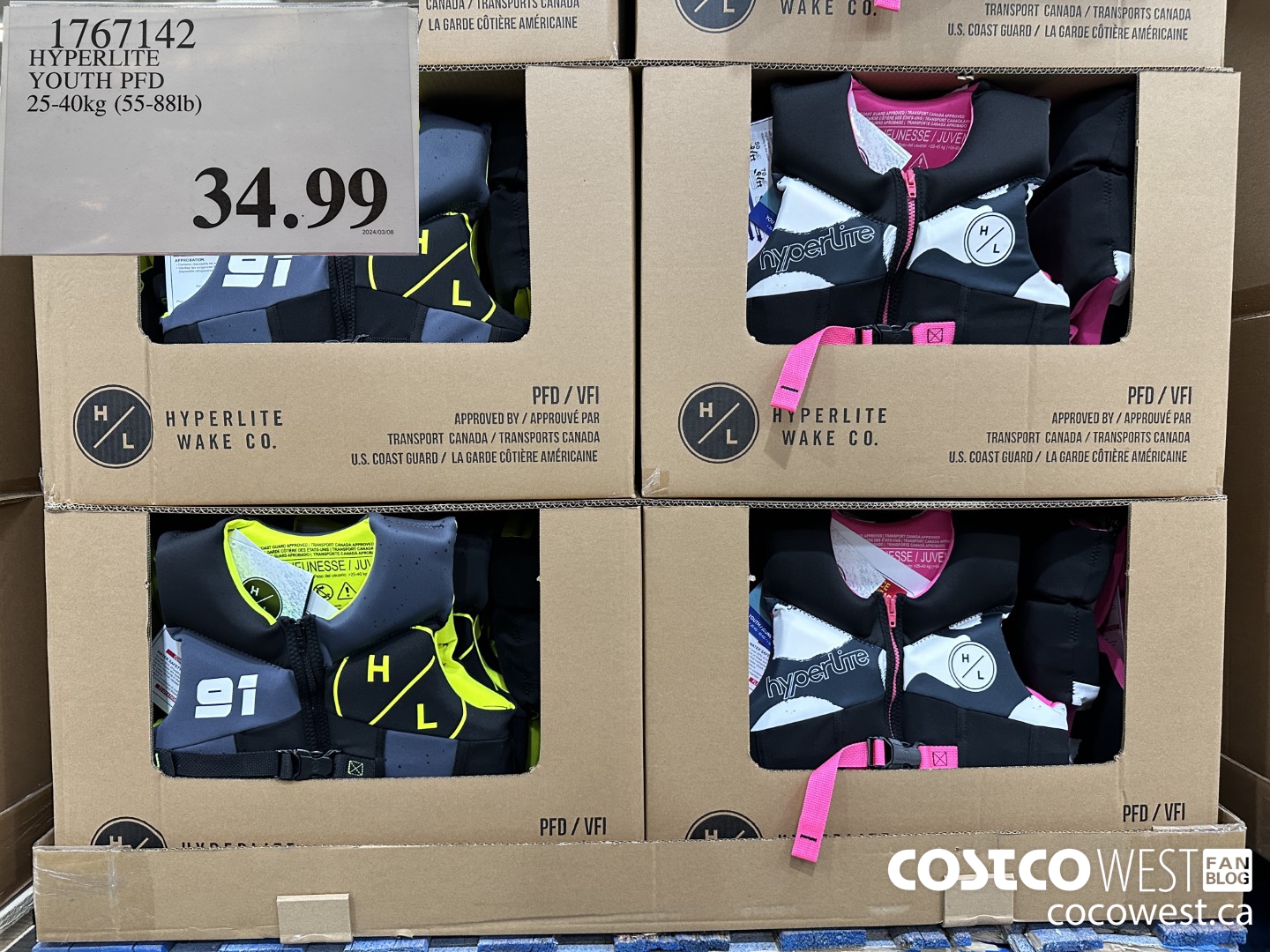 1767142 HYPERLITE YOUTH PFD 25-40kg (55-881b) $34.99