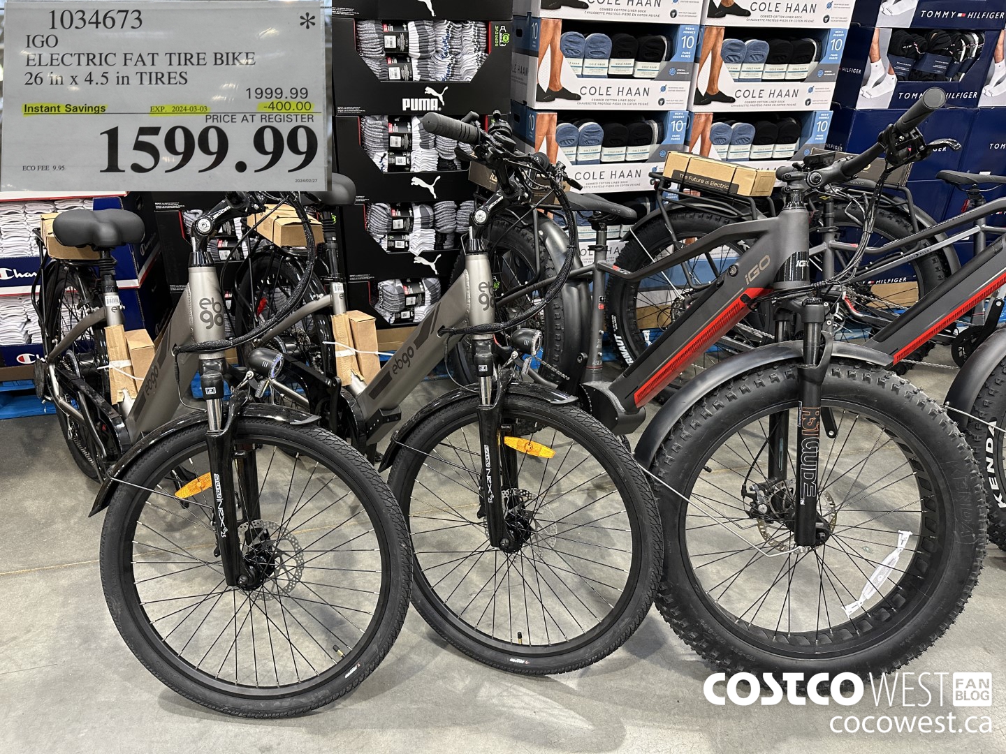 1034673 IGO ELECTRIC FAT TIRE BIKE 26 in x 4. 5 in TIRES  ($400.00 INSTANT SAVINGS EXPIRES ON 2024-03-03) $1599.99