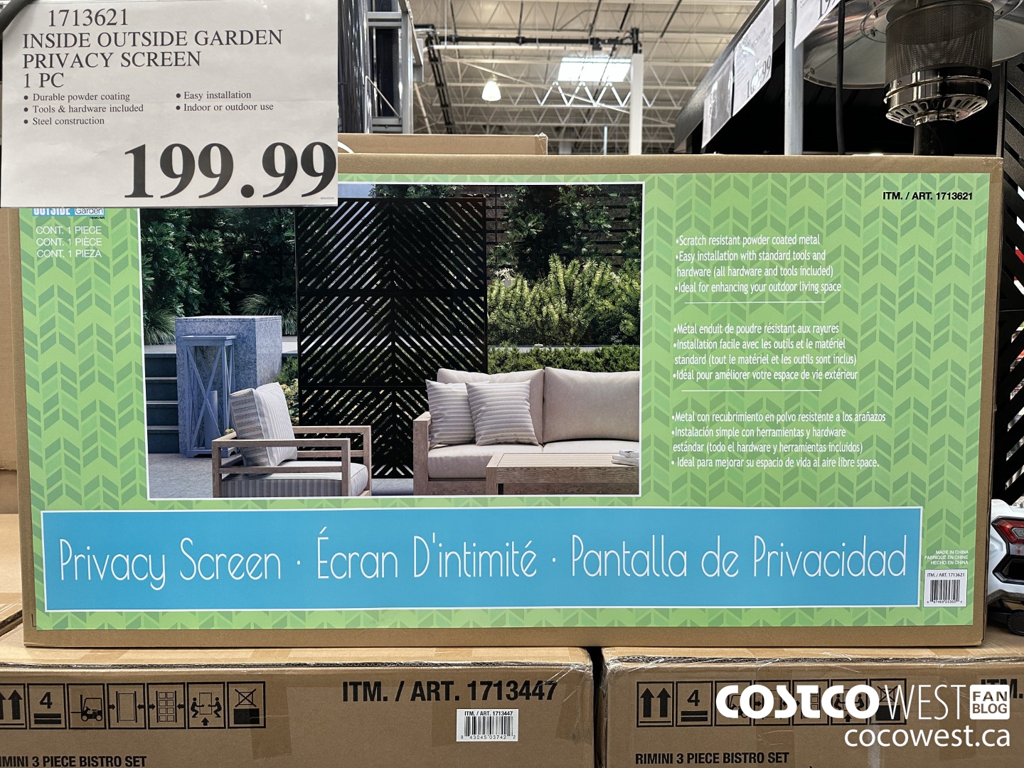 1713621 INSIDE OUTSIDE GARDEN PRIVACY SCREEN 1 PC $199.99