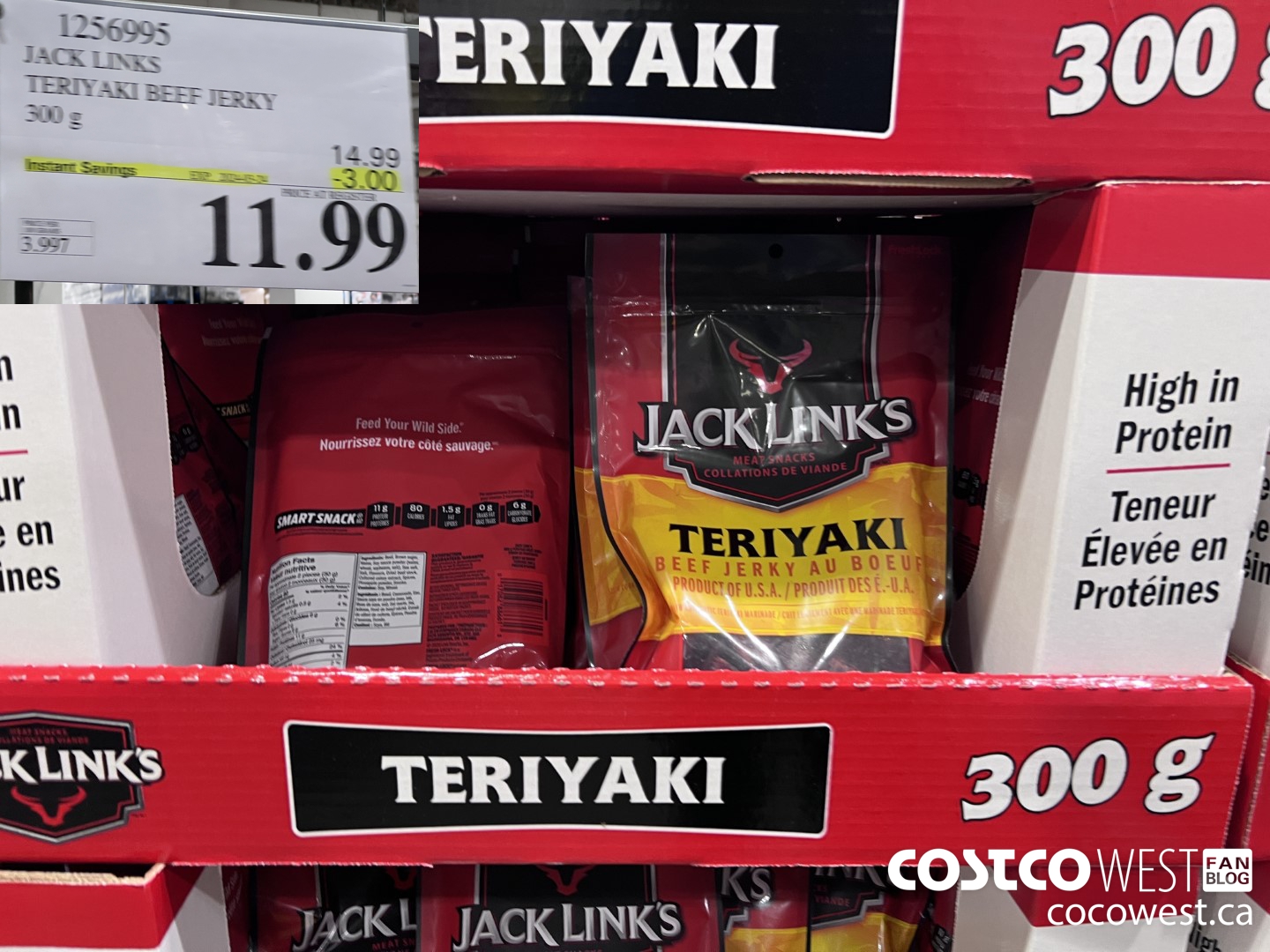 1256995 JACK LINKS TERIYAKI BEEF JERKY 300g ($3.00 INSTANT SAVINGS EXPIRES ON 2024-03-24) $11.99