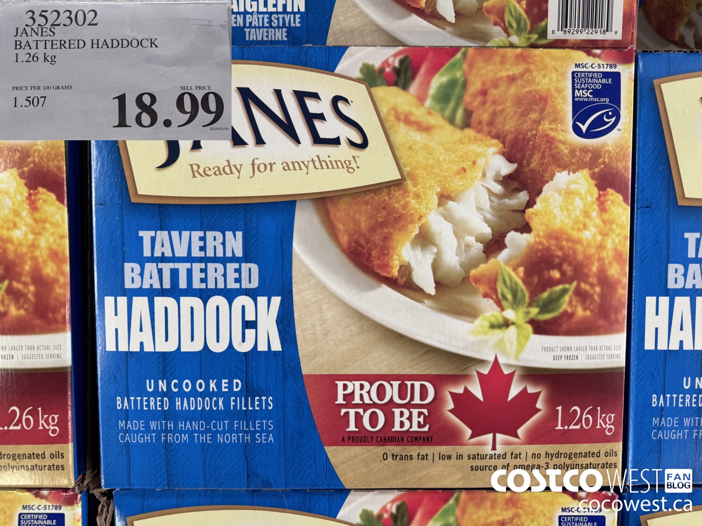 352302 JANES BATTERED HADDOCK 1.26 kg $18.99