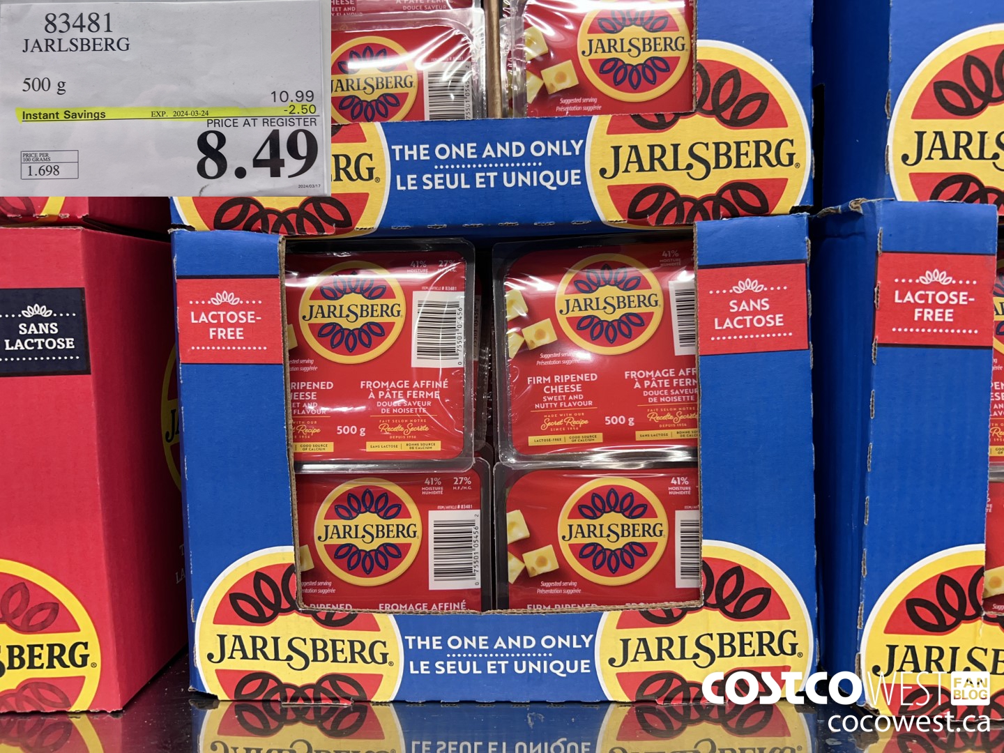 83481 JARLSBERG 500G ($2.50 INSTANT SAVINGS EXPIRES ON 2024-03-24) $8.49
