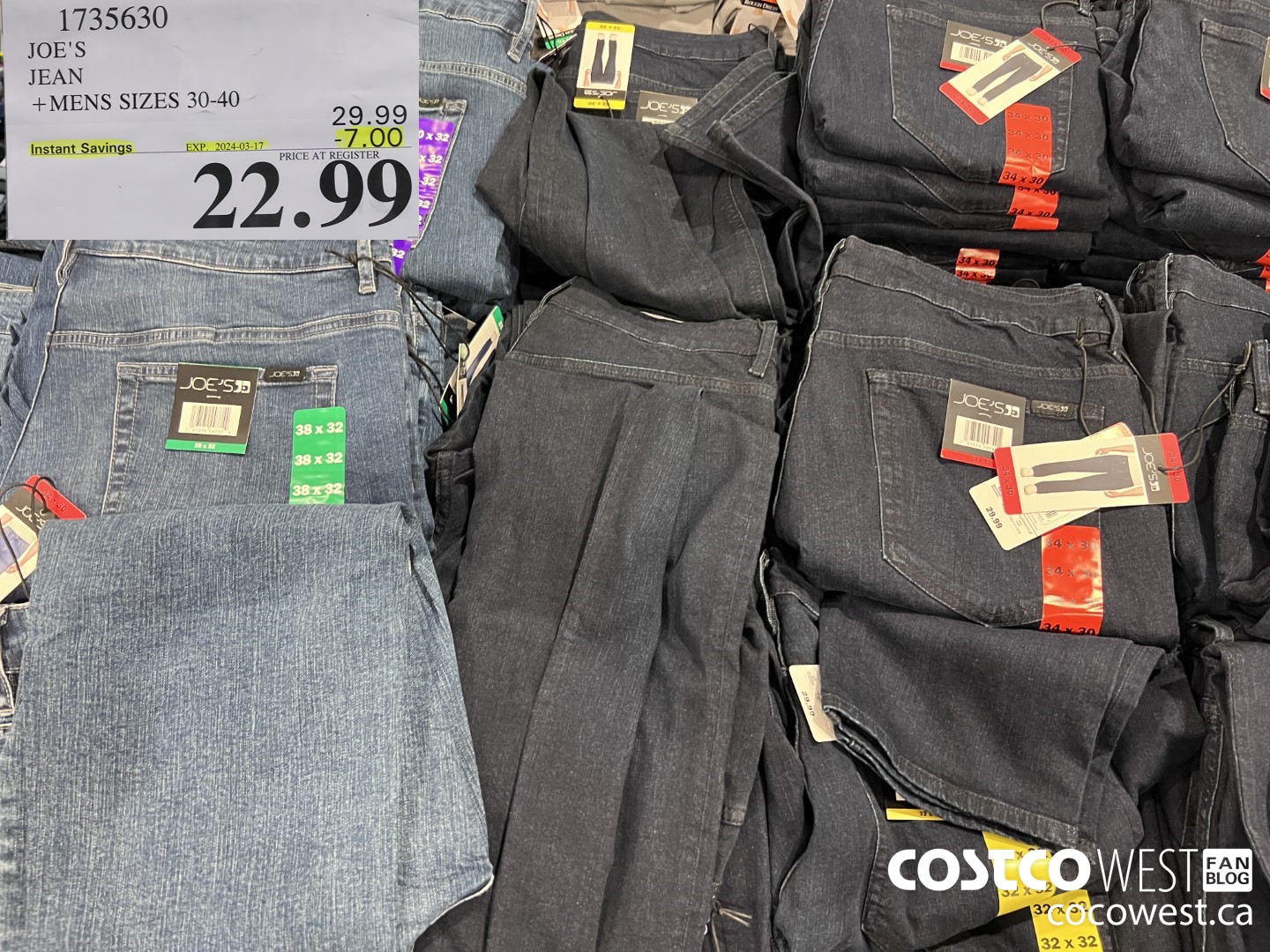 1735630 JOE'S JEAN MENS SIZES 30-40  ($7.00 INSTANT SAVINGS EXPIRES ON 2024-03-17) $22.99