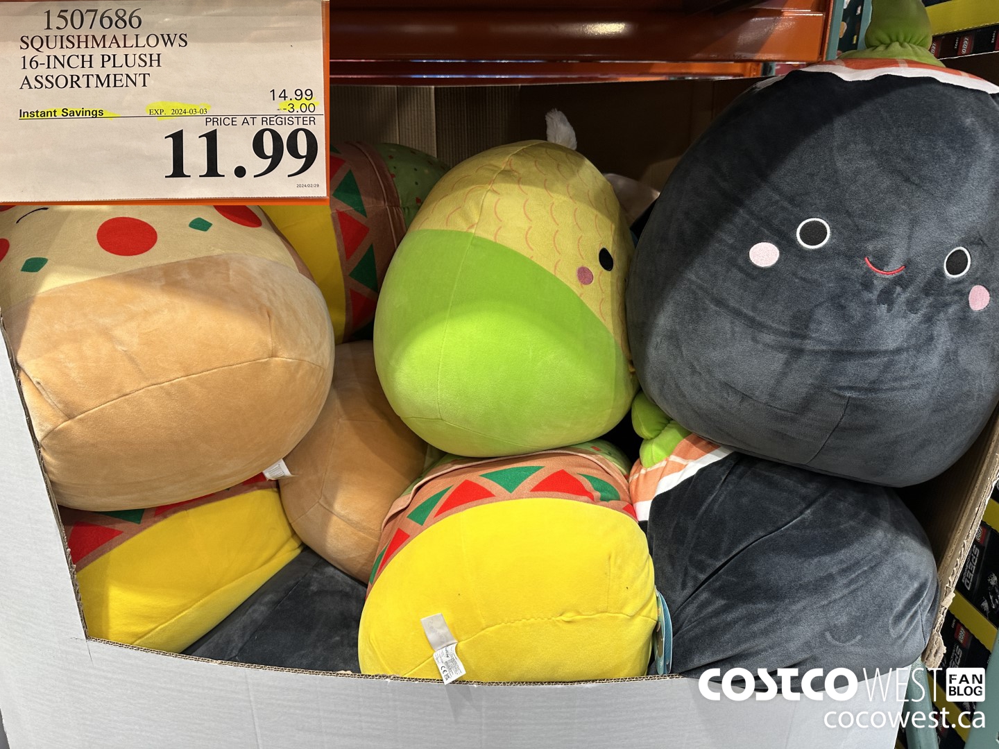 1507686 KELLYTOY SQUISHMALLOWS 16 INCH PLUSH ASSORTMENT ($3.00 INSTANT SAVINGS EXPIRES ON 2024-03-03) $11.99